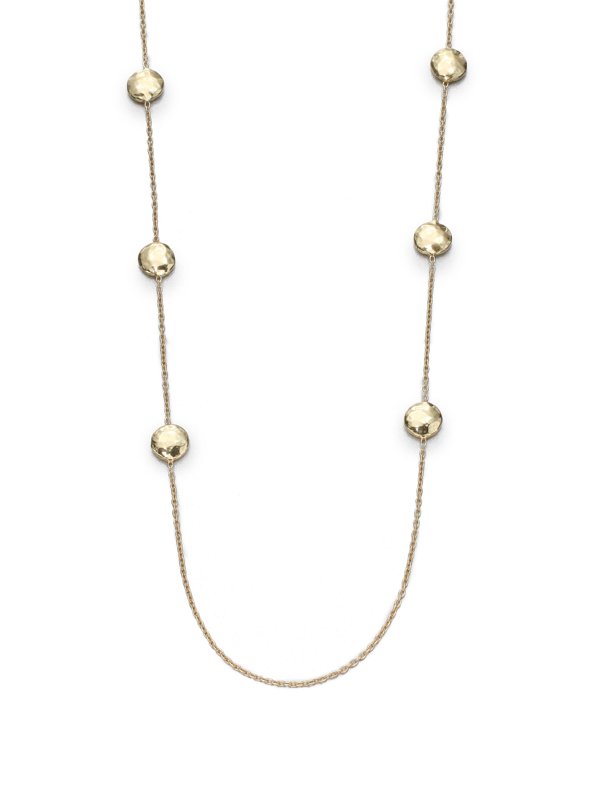 Ippolita Women's Classico Long 18K Yellow Gold Hammered Pinball Multi-Station Layering Necklace - Gold
