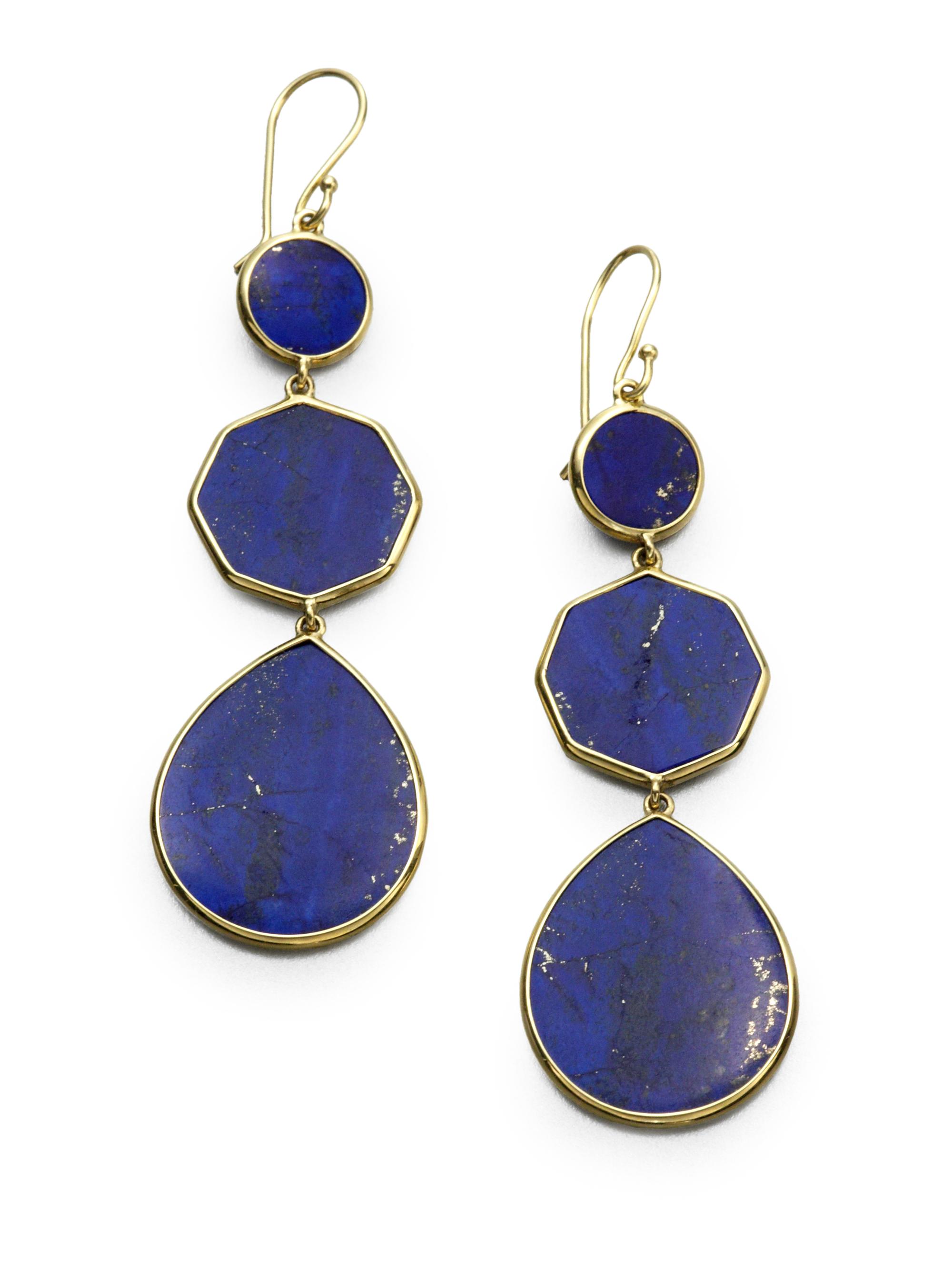 Ippolita Women's Polished Rock Candy Lapis & 18K Yellow Gold Crazy 8s Earrings - Gold Lapis