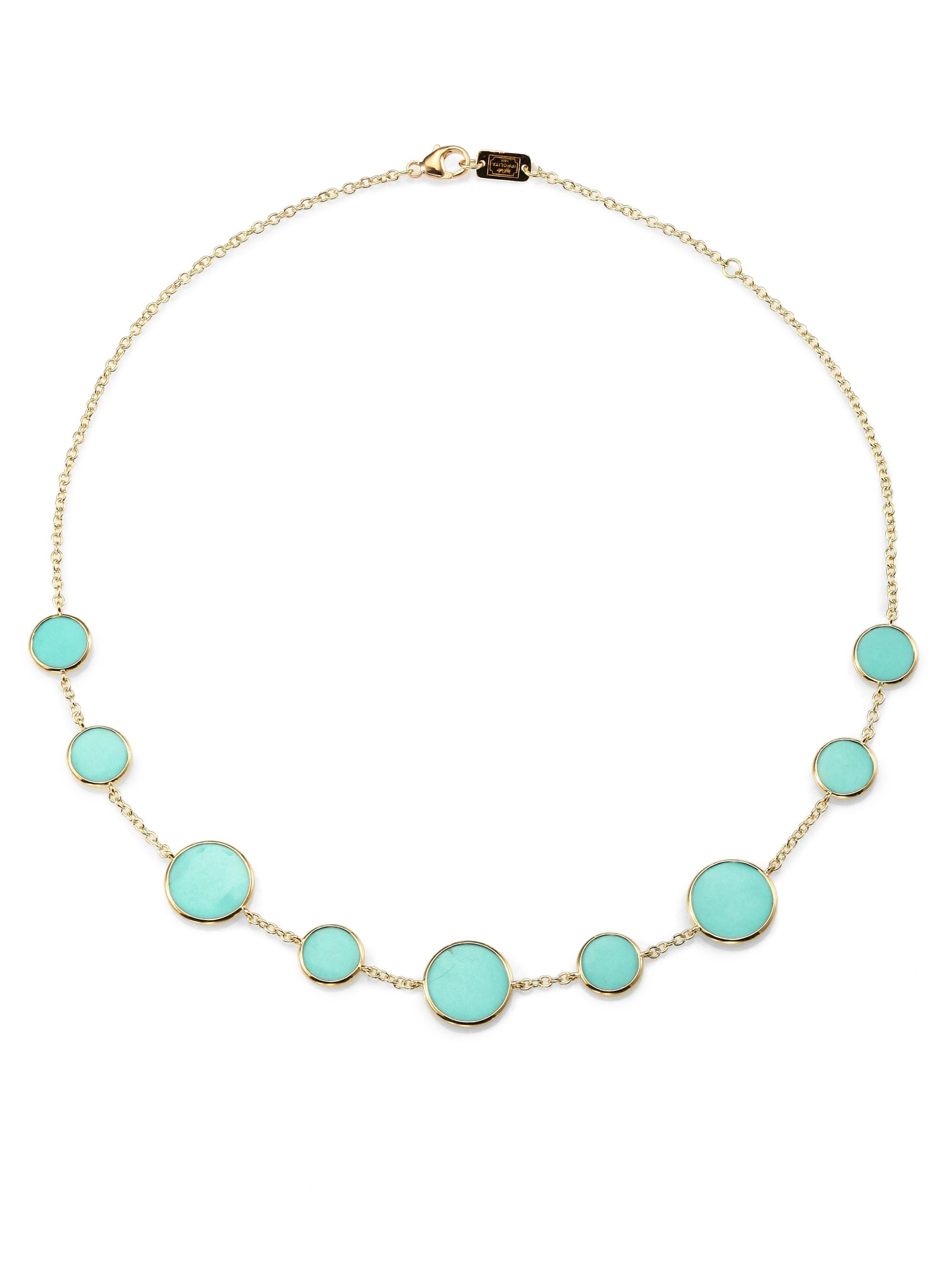 Ippolita Women's Polished Rock Candy 18K Yellow Gold & Turquoise Necklace - Gold Turquoise