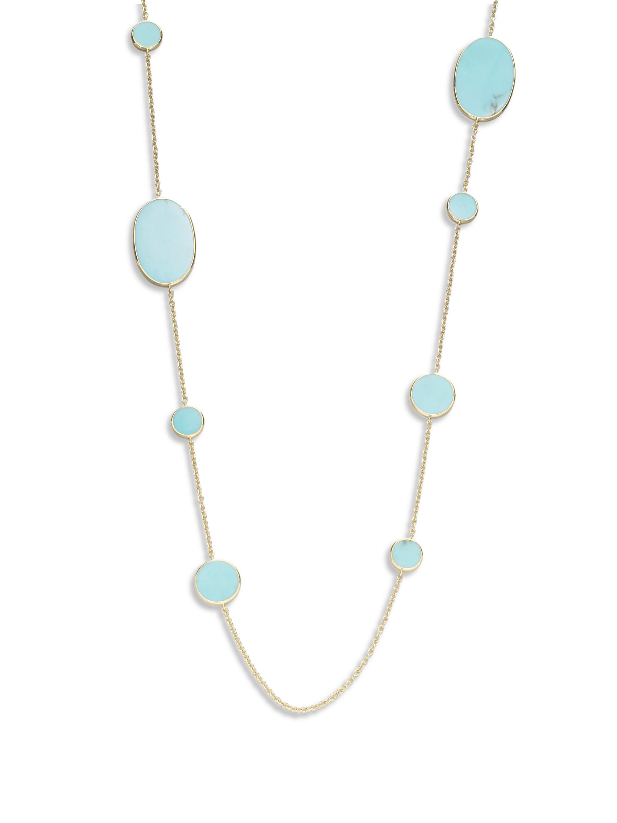 Ippolita Women's Polished Rock Candy 18K Yellow Gold & Turquoise Mixed-Shape Necklace - Turquoise Gold