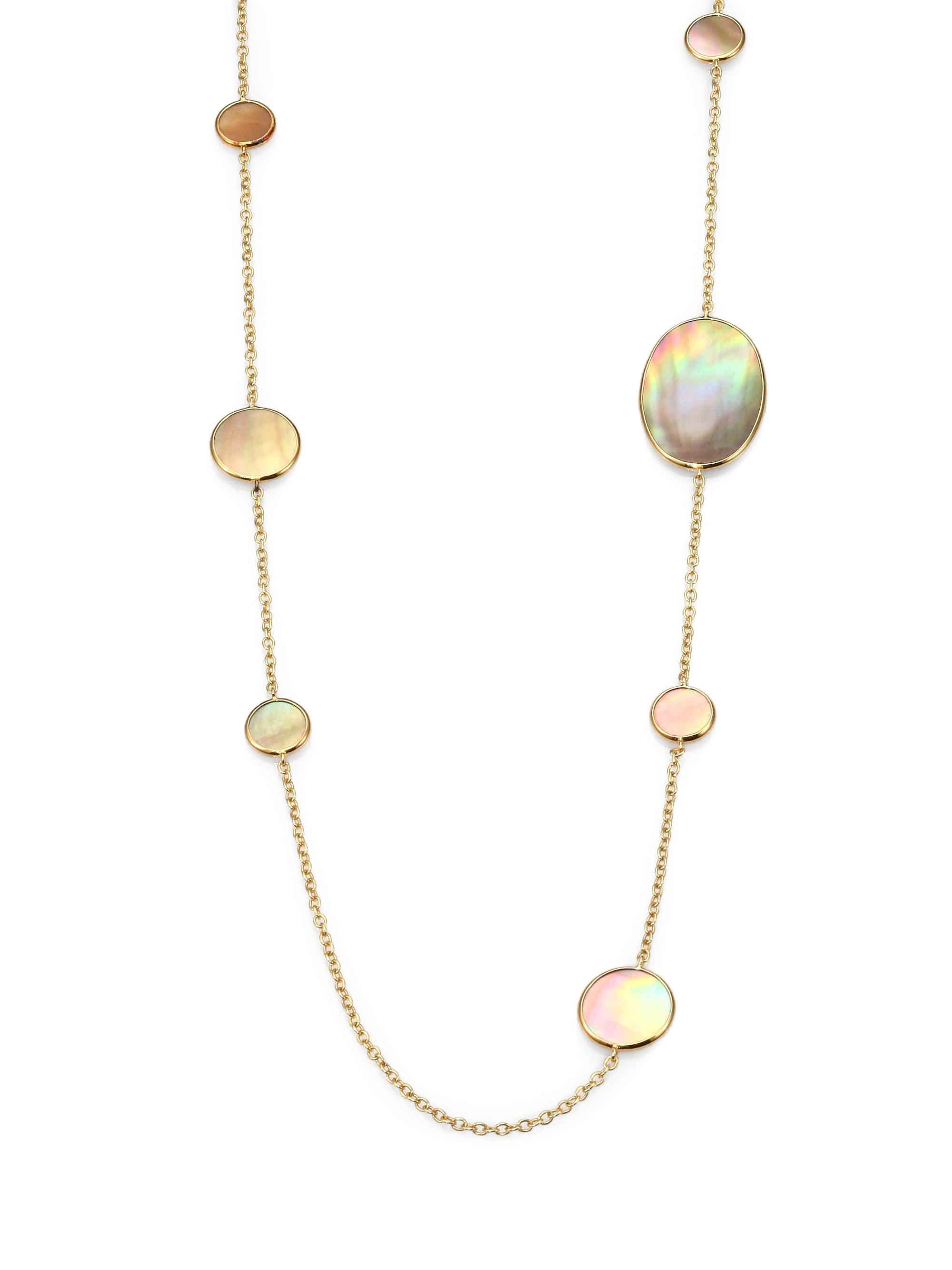 Ippolita Women's Polished Rock Candy Brown Shell & 18K Yellow Gold Station Necklace - Gold