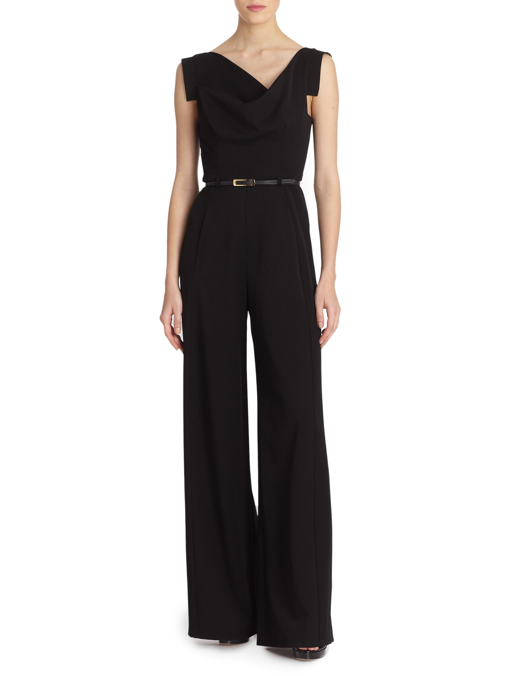 Black Halo Women's Jackie Asymmetric Belted Jumpsuit - Black | Thumbnail 6