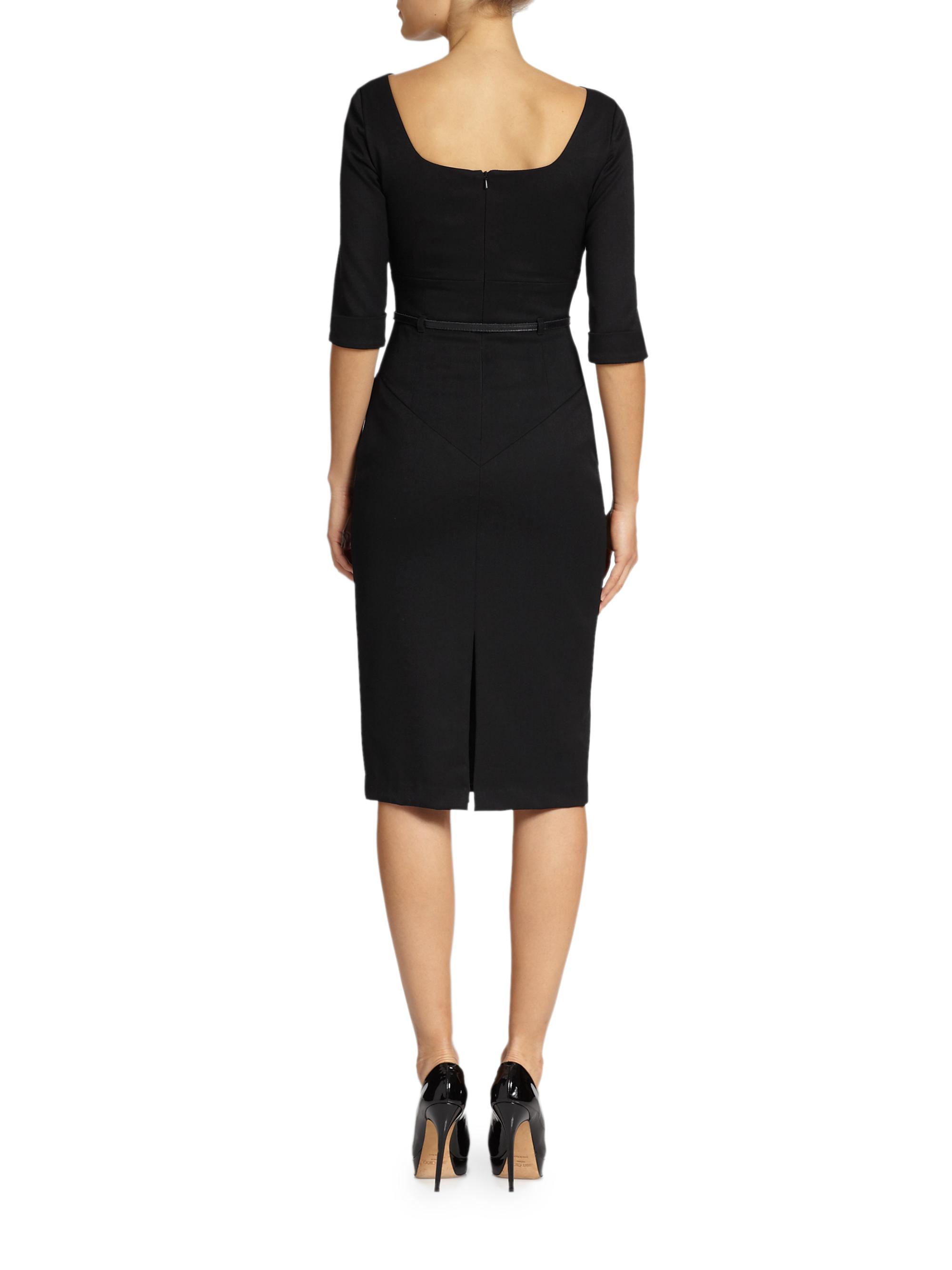 Black Halo Women's Belted Sheath Dress - Blue - Size 0 - Eclipse