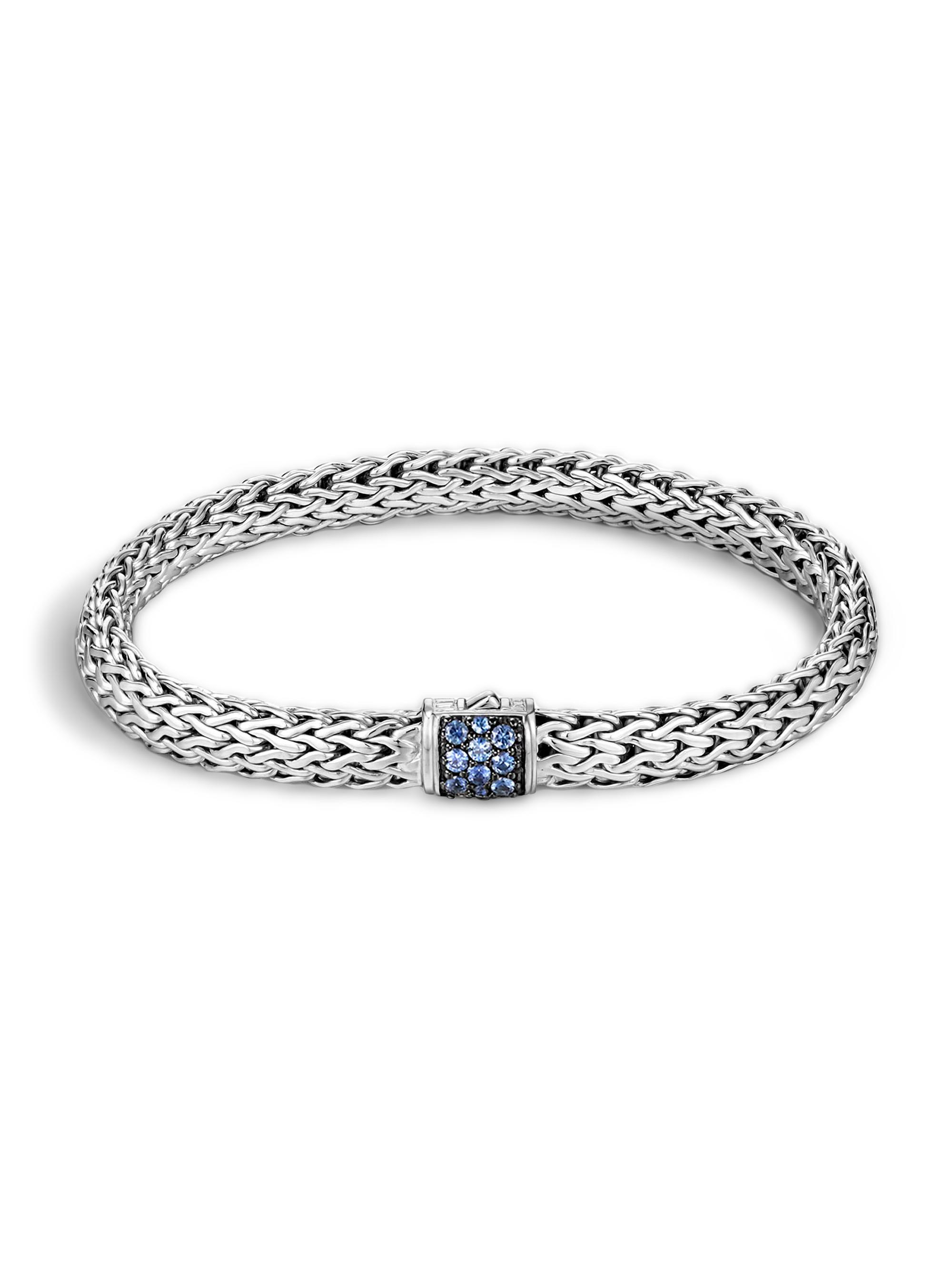 John Hardy Women's Classic Chain Sterling Silver & Blue Sapphire Reversible Bracelet - Silver