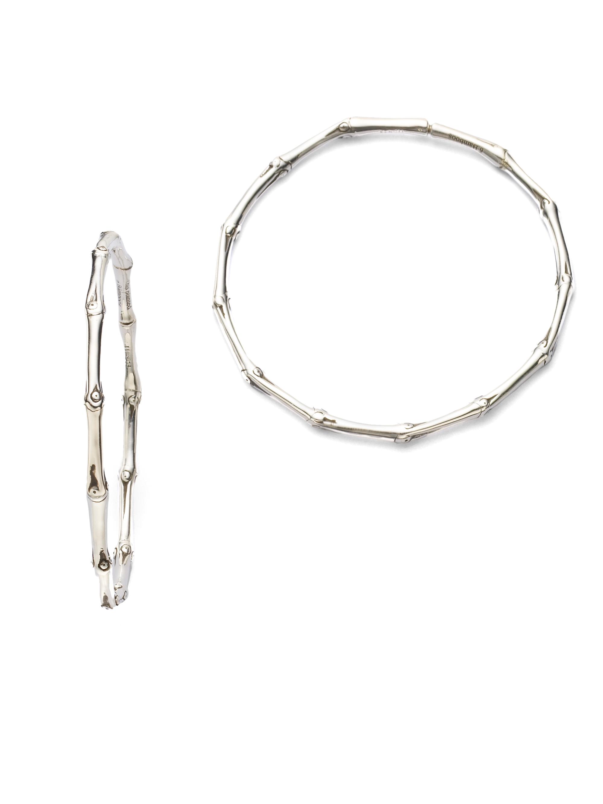 John Hardy Women's Bamboo Sterling Silver  Hoop Earrings/2" - Silver