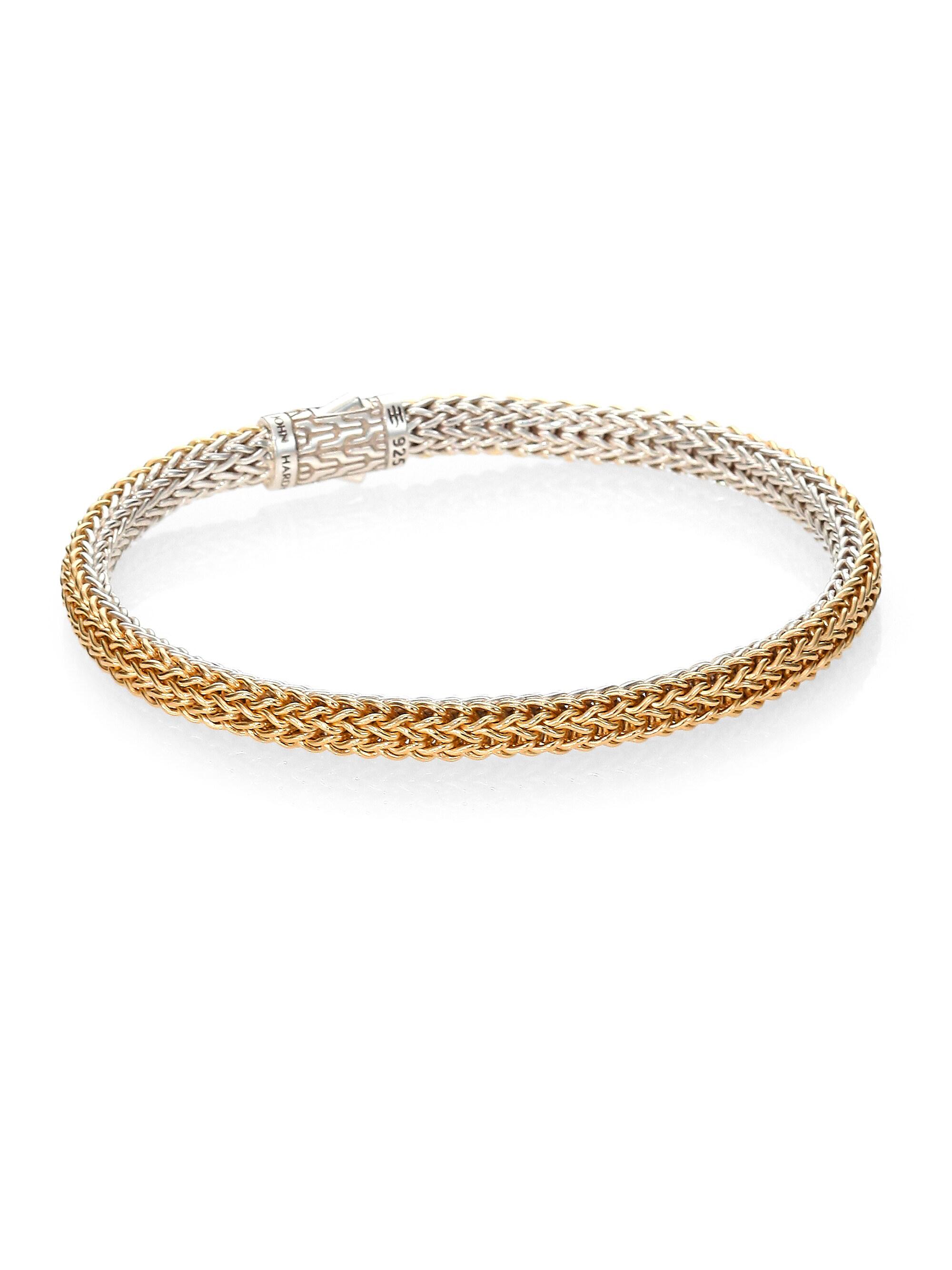 John Hardy Women's Classic Chain 18K Yellow Gold & Sterling Silver Extra-Small Reversible Bracelet - Silver Gold