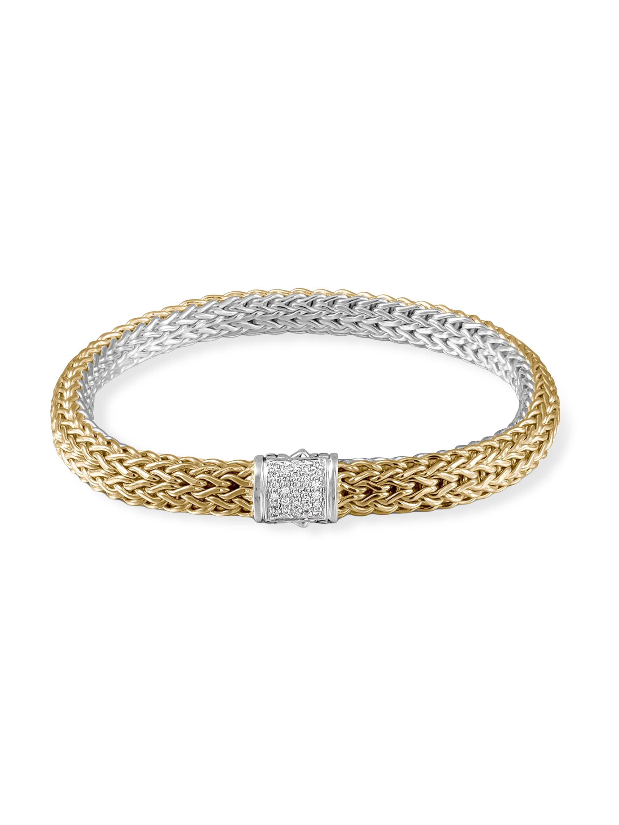 John Hardy Women's Classic Chain 18K Gold, Diamond & Sterling Silver Reversible Bracelet - Gold