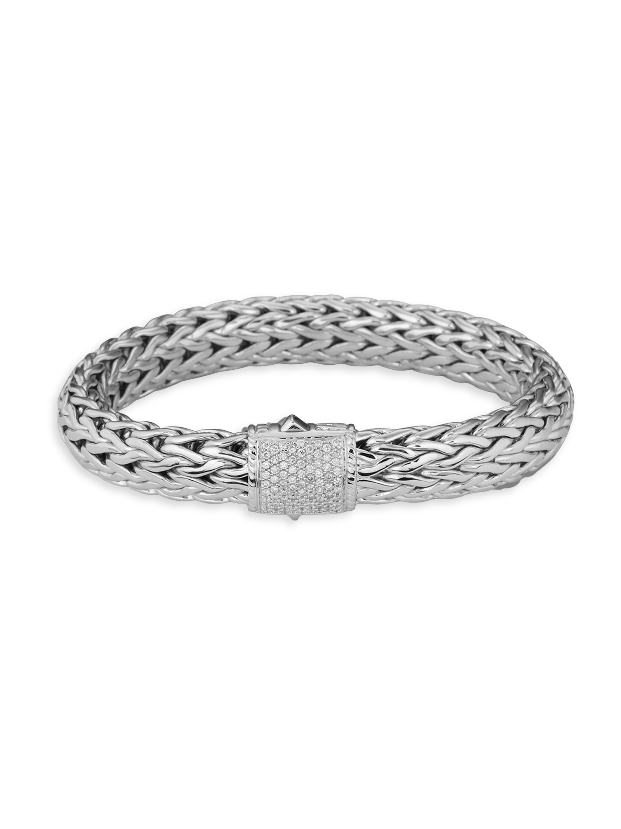 John Hardy Women's Classic Chain Sterling Silver & 0.62 TCW Diamond Bracelet - Silver