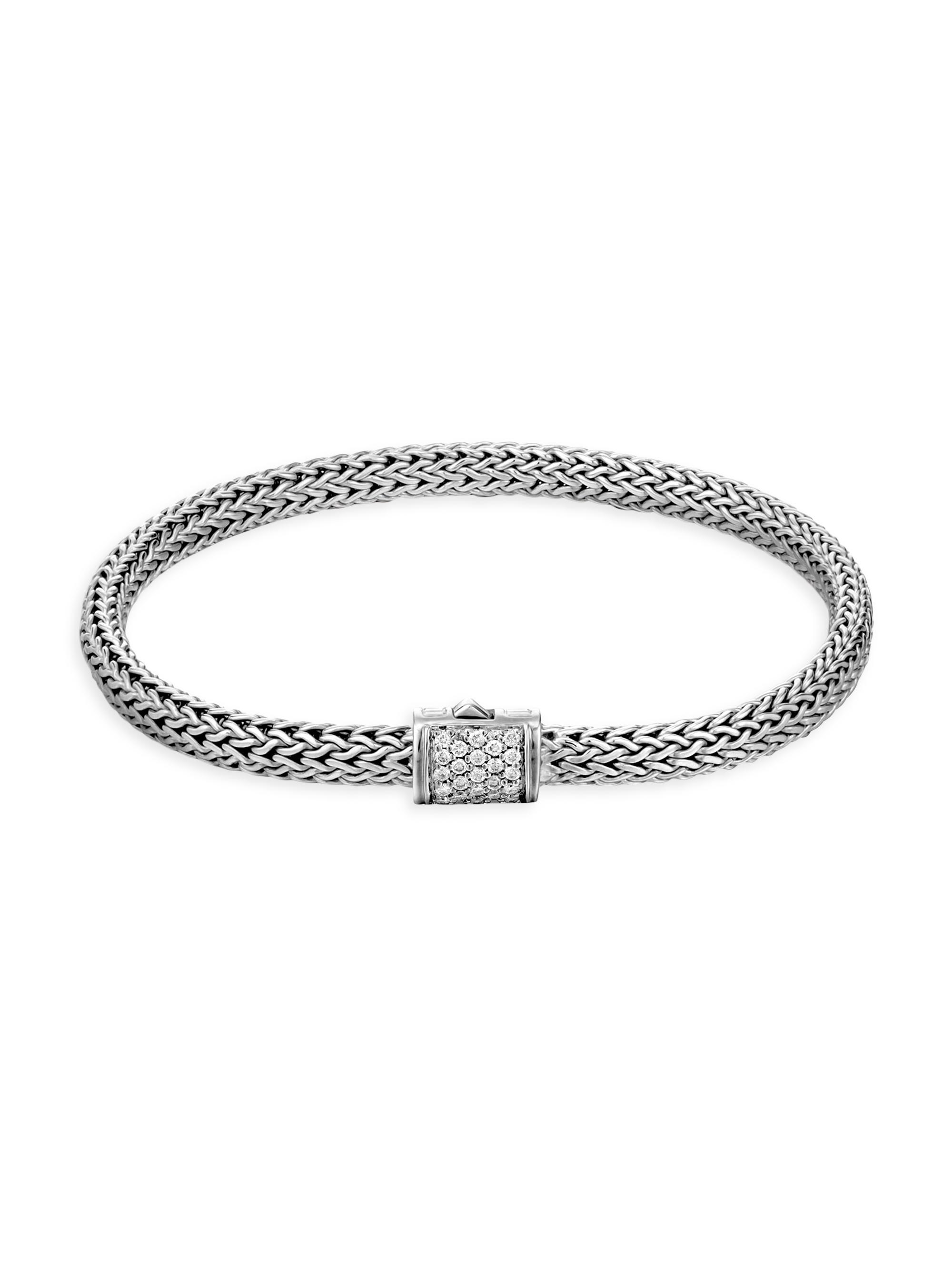 John Hardy Women's Classic Chain Sterling Silver & 0.17 Diamond Bracelet - Silver
