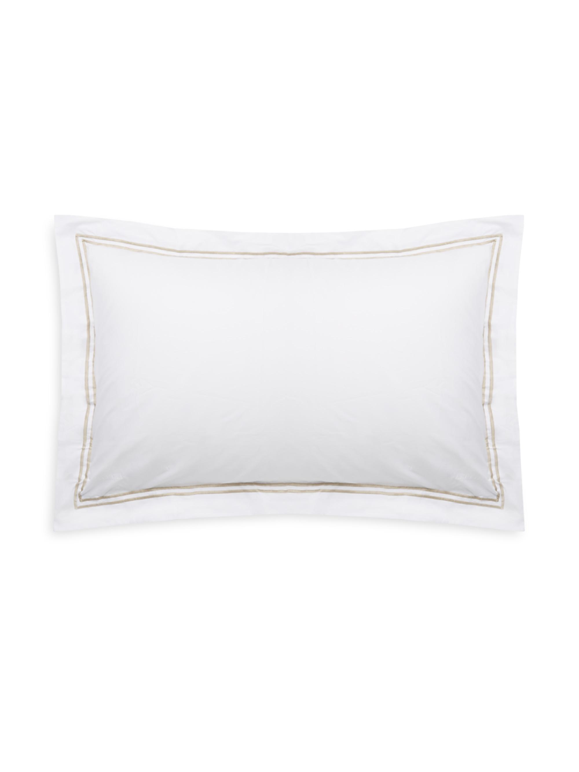 Frette Classic Cotton Sham - White Khaki Standard