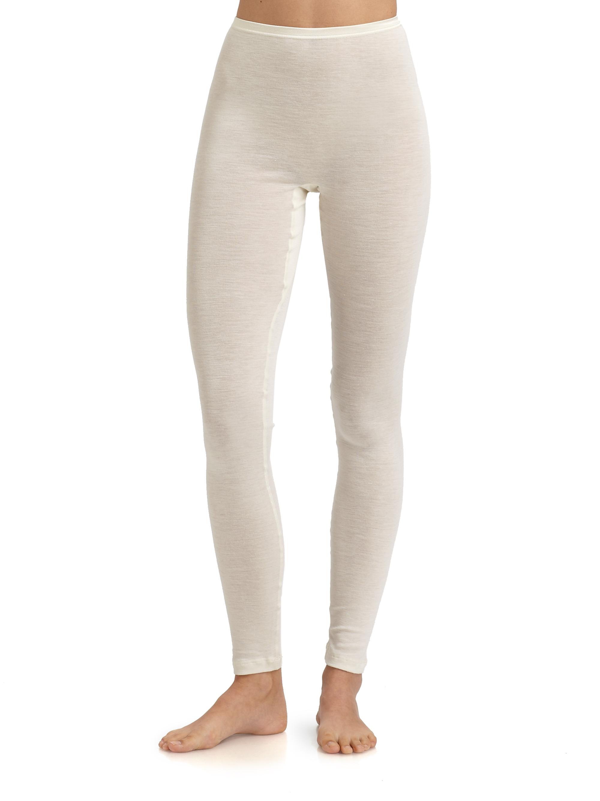 Hanro Women's Wool & Silk Leggings - White | Thumbnail 4