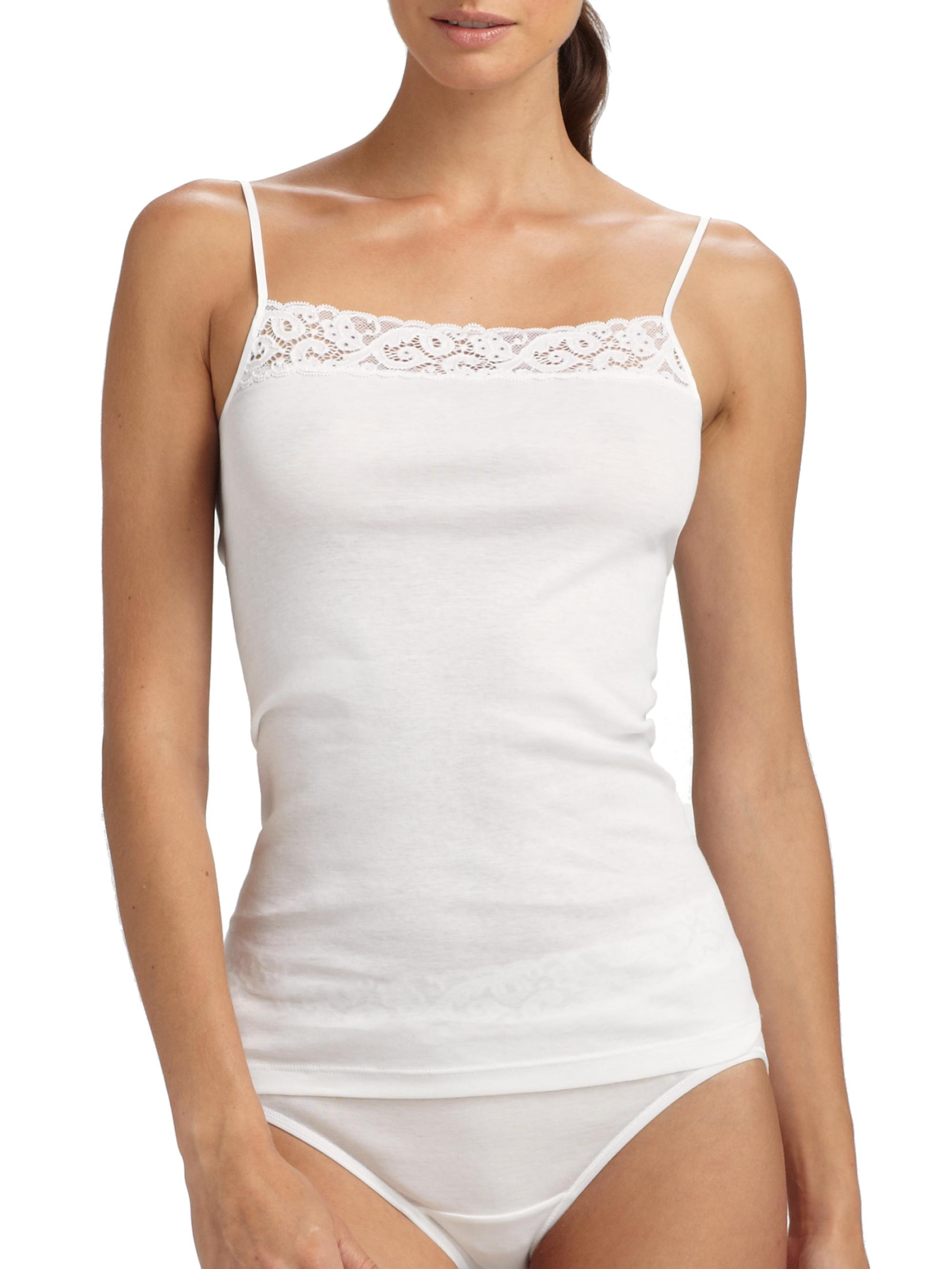 Hanro Women's Moments Spaghetti Camisole - White