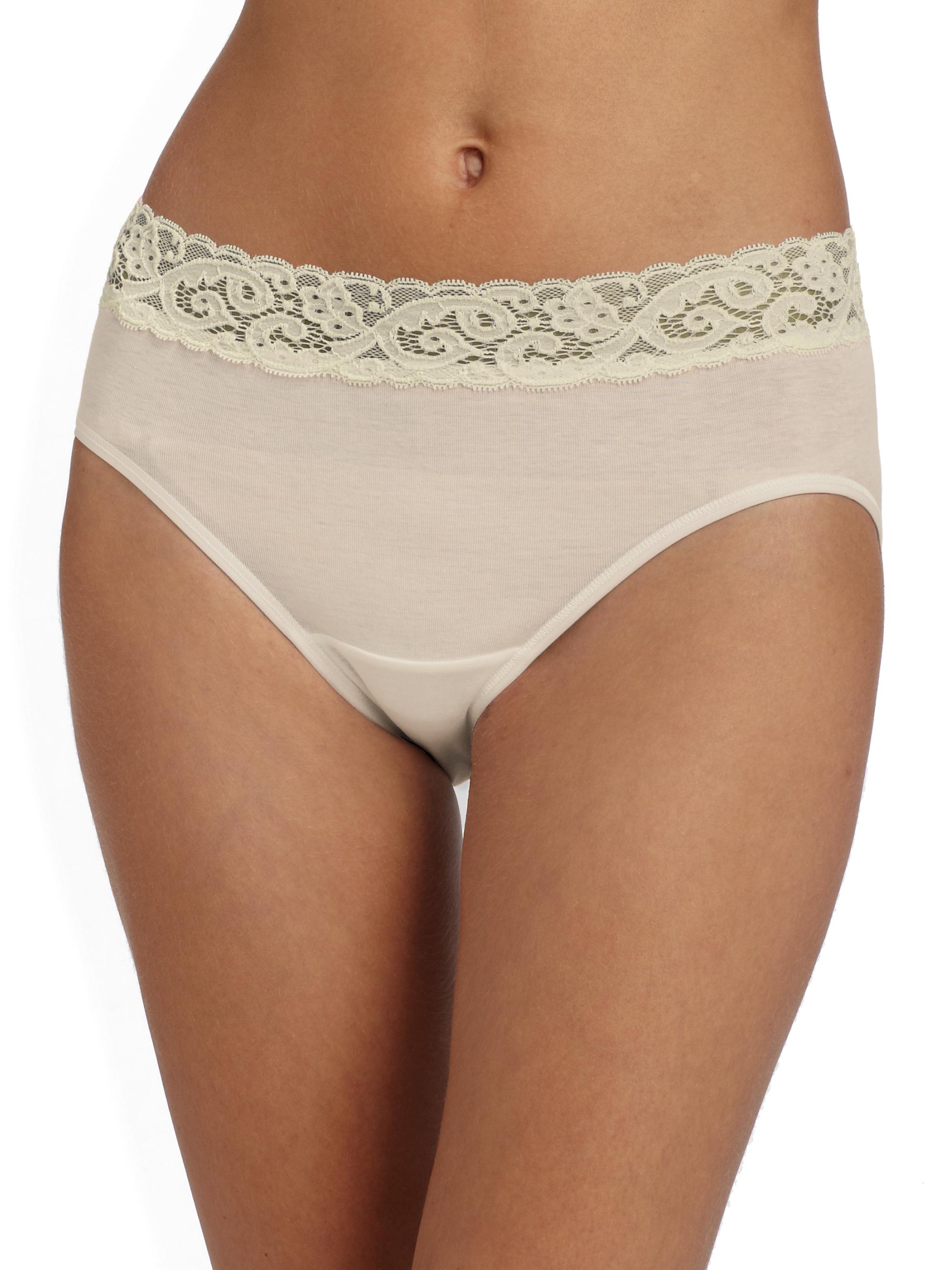 Hanro Women's Moments Cotton Hipster Brief - Beige
