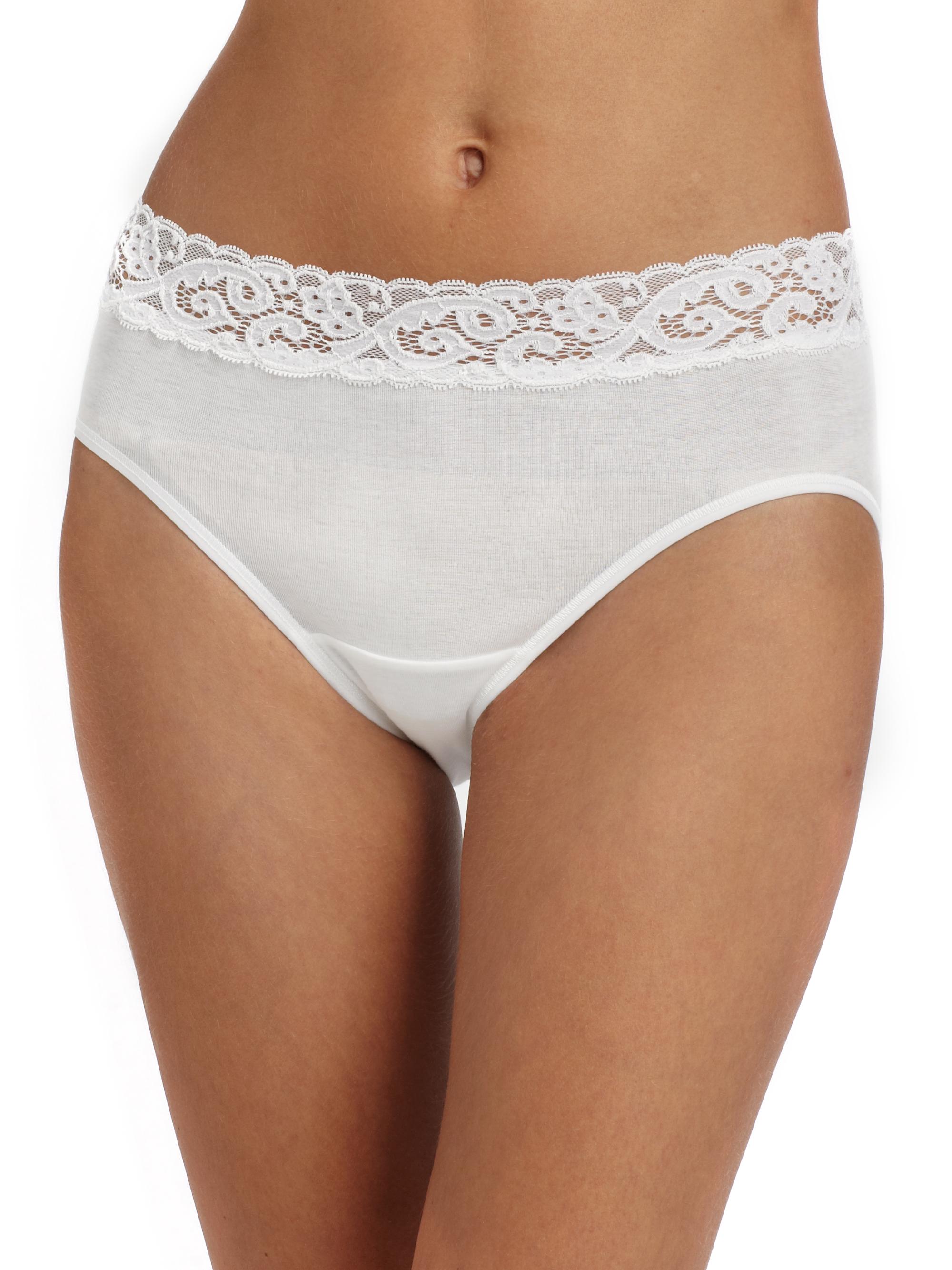 Hanro Women's Moments Cotton Hipster Brief - White