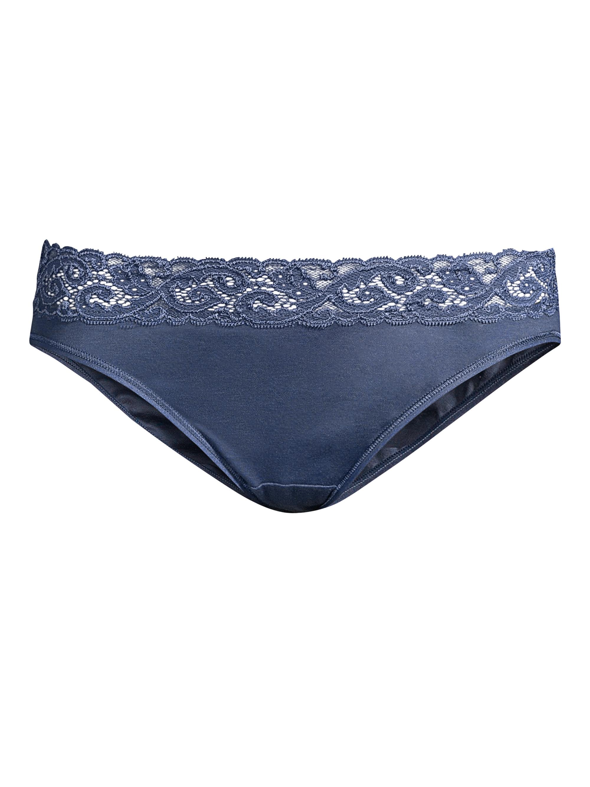 HANRO Women's Moments Hi Cut Brief - Cotton, Lace Trim, Moderate Coverage Underwear