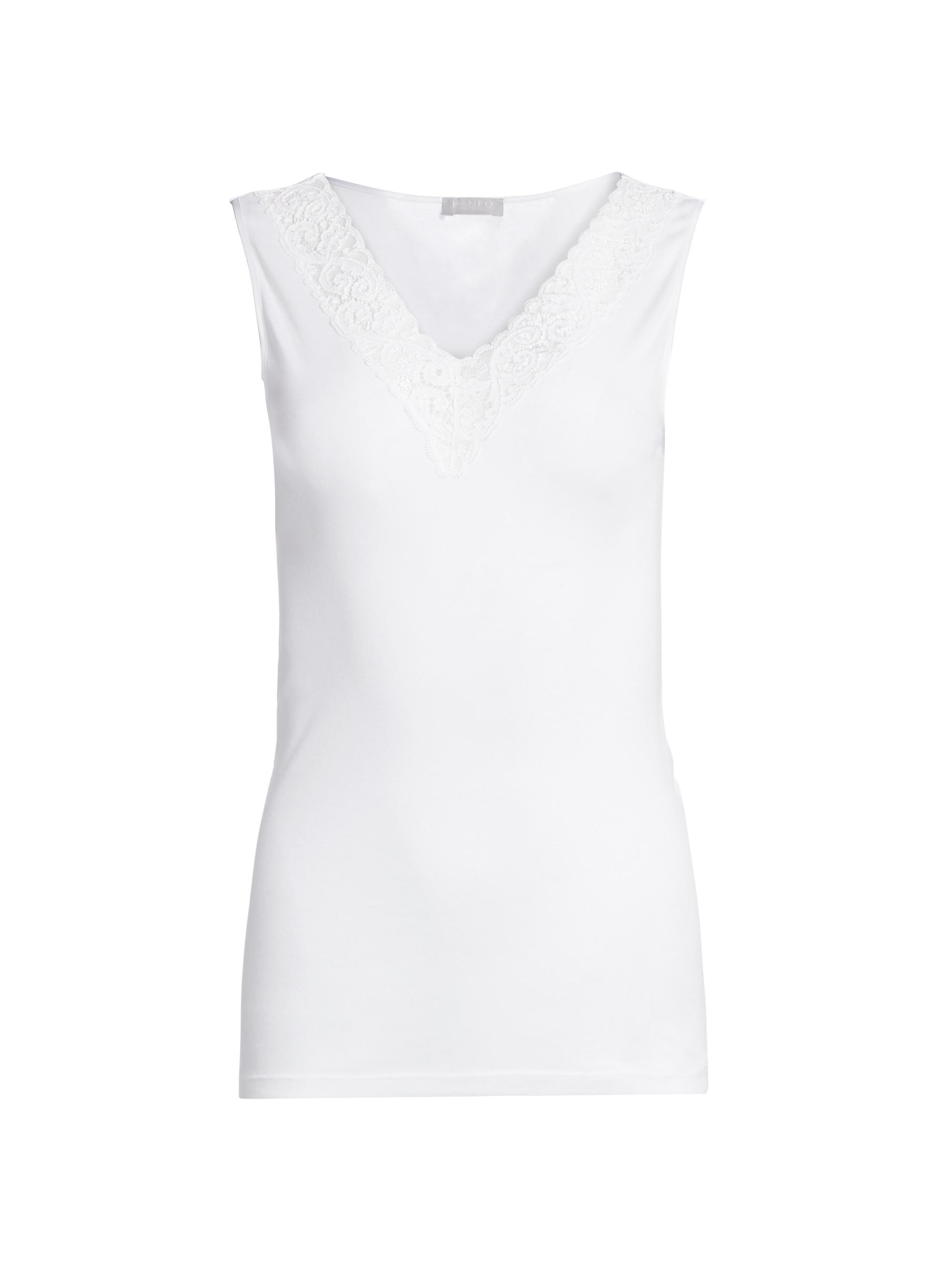 Hanro Women's Moments V-Neck Tank Top - White