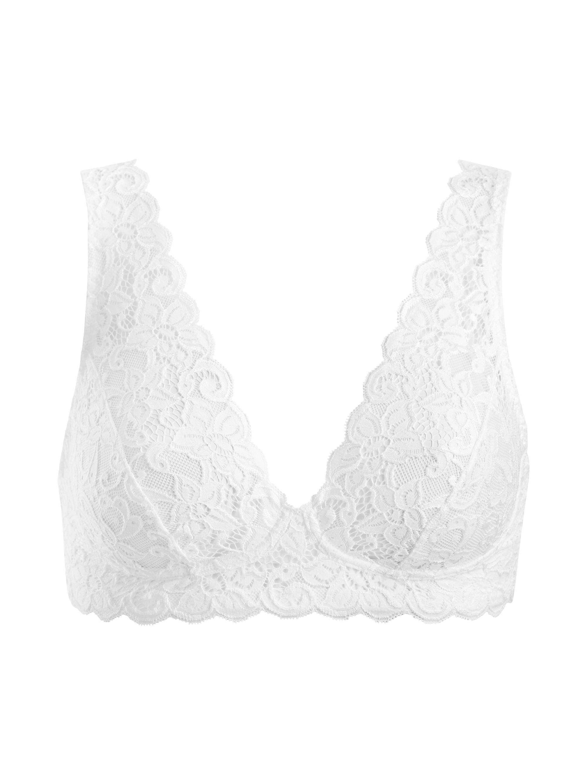 Hanro Women's Luxury Moments Allover Lace Soft Cup Bra - White