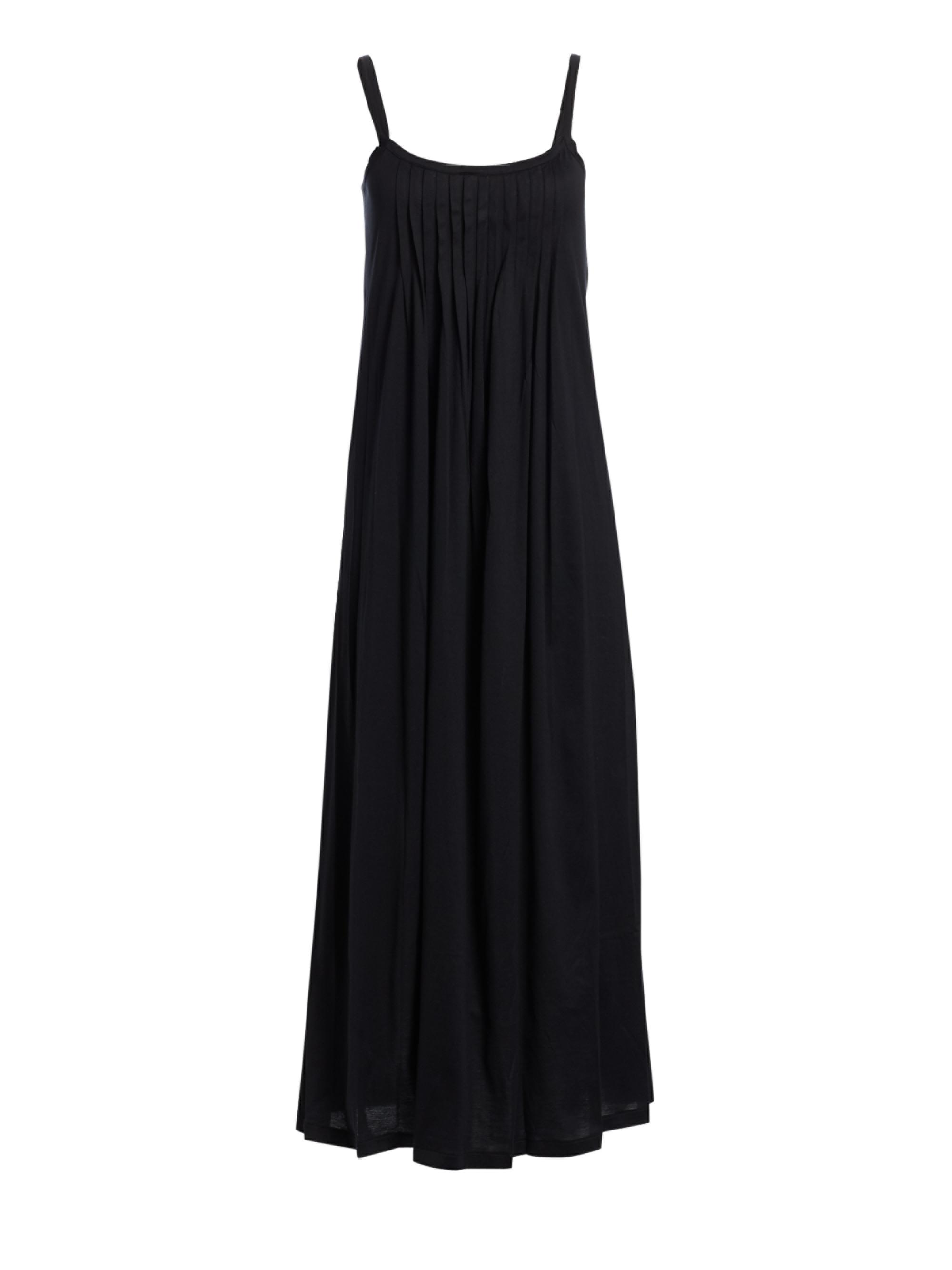 Hanro Women's Juliet Pleated Cotton Long Chemise - Black | Thumbnail 5