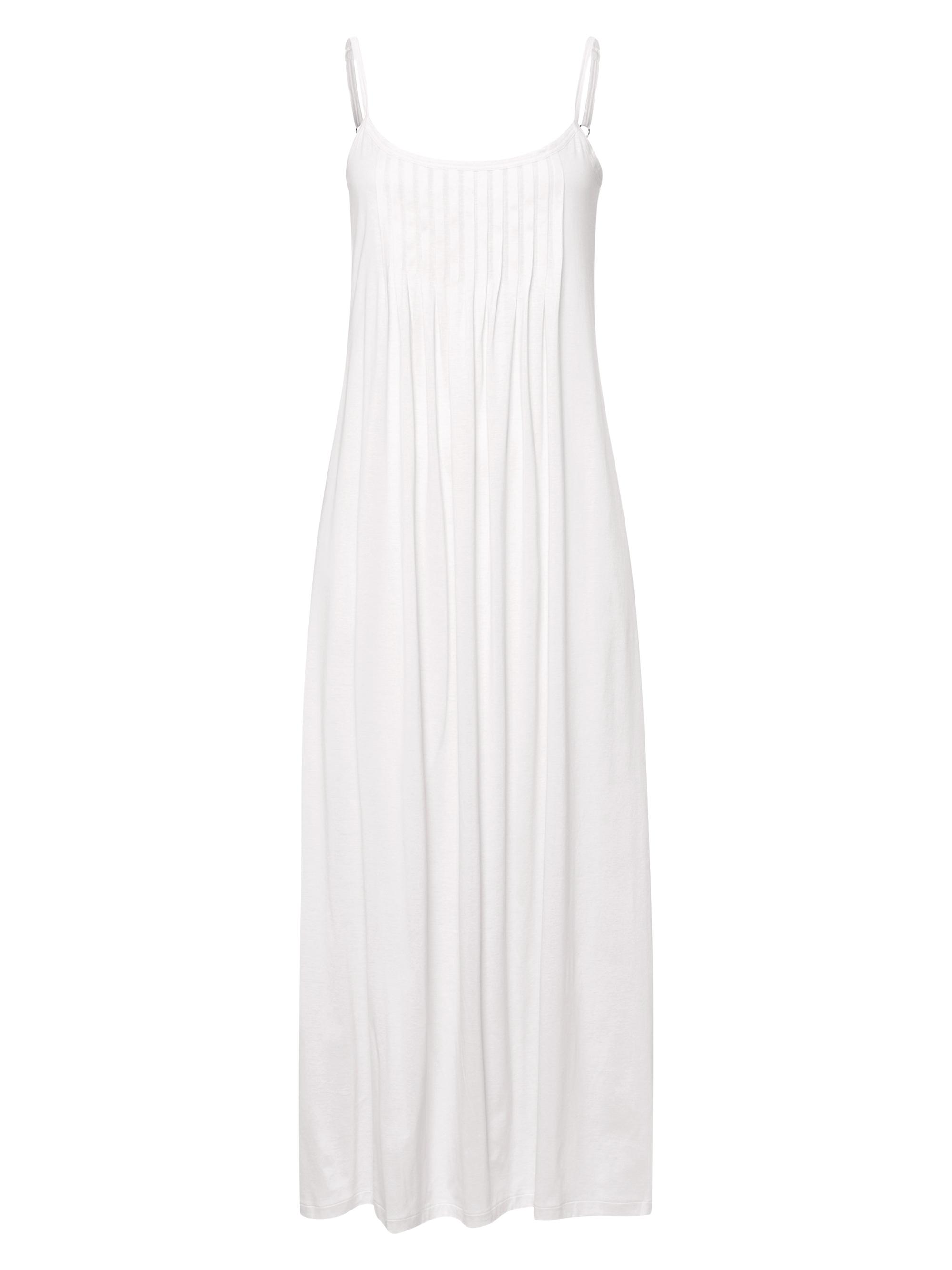 Hanro Women's Juliet Pleated Cotton Long Chemise - White