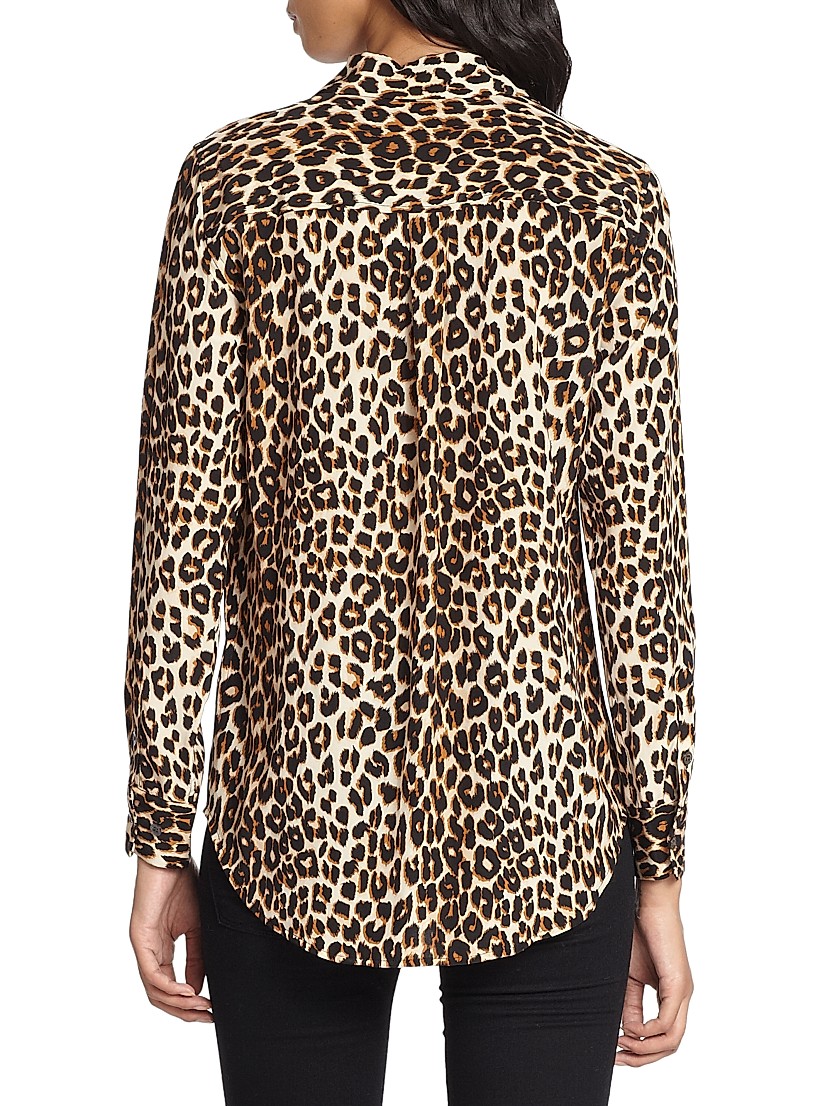 Shop Equipment Slim Signature Silk Leopard Print Shirt Shop Equipment Slim Signature Silk Leopard Print Shirt