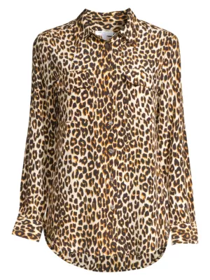 Shop Equipment Slim Signature Silk Leopard Print Shirt | Saks Fifth Avenue