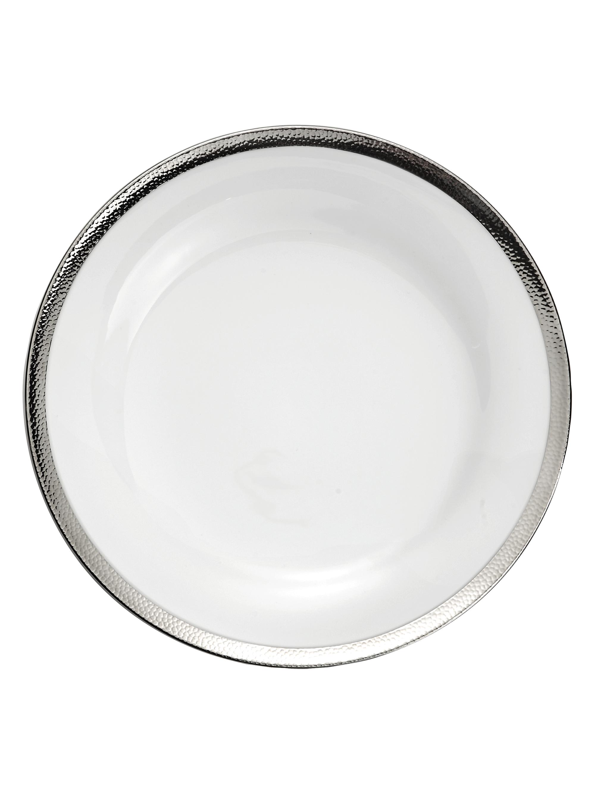 Michael Aram Silversmith Platinum-Trim Porcelain Dinner Plate