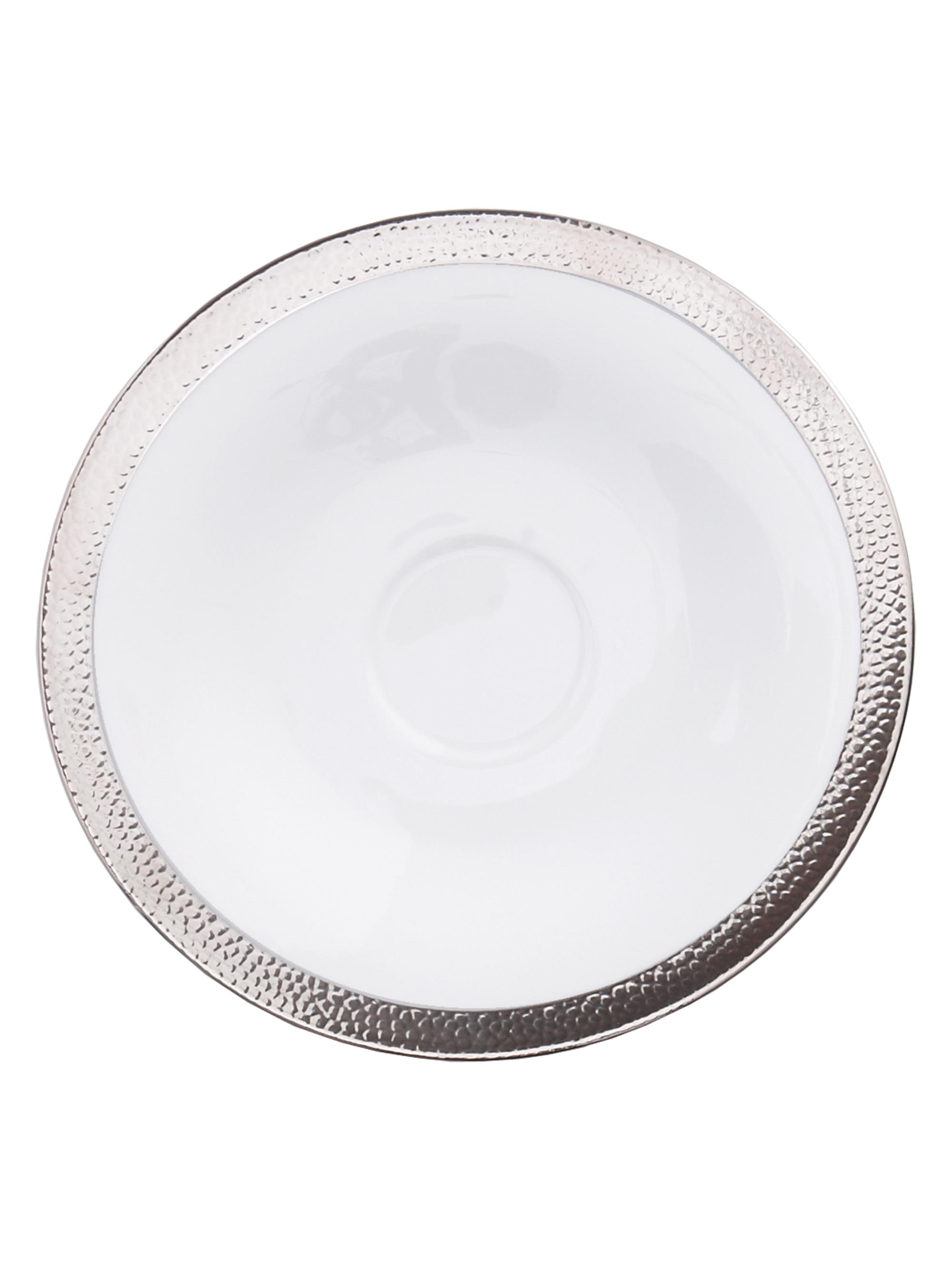 Michael Aram Silversmith Platinum-Trim Porcelain Saucer