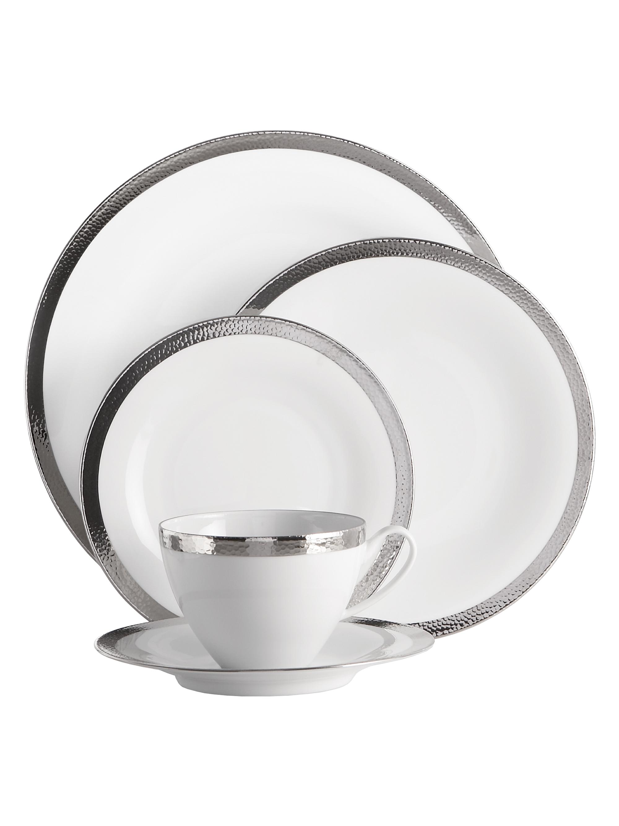 Michael Aram Silversmith 5-Piece Platinum-Trim Porcelain Place Setting Set