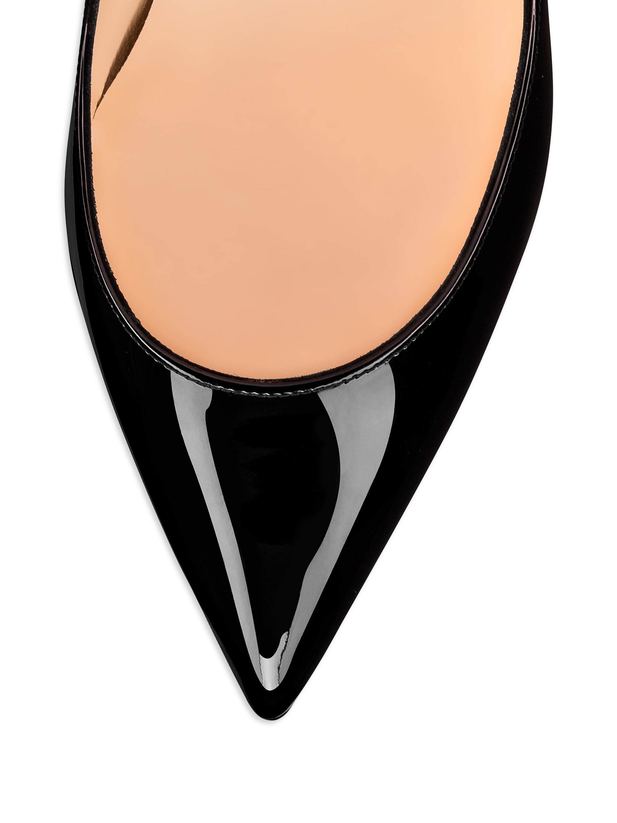 【ルブタン】PIGALLE 85 PATENT CALF 38.5 Pigalle 85 patent-leather pumps in black - Christian