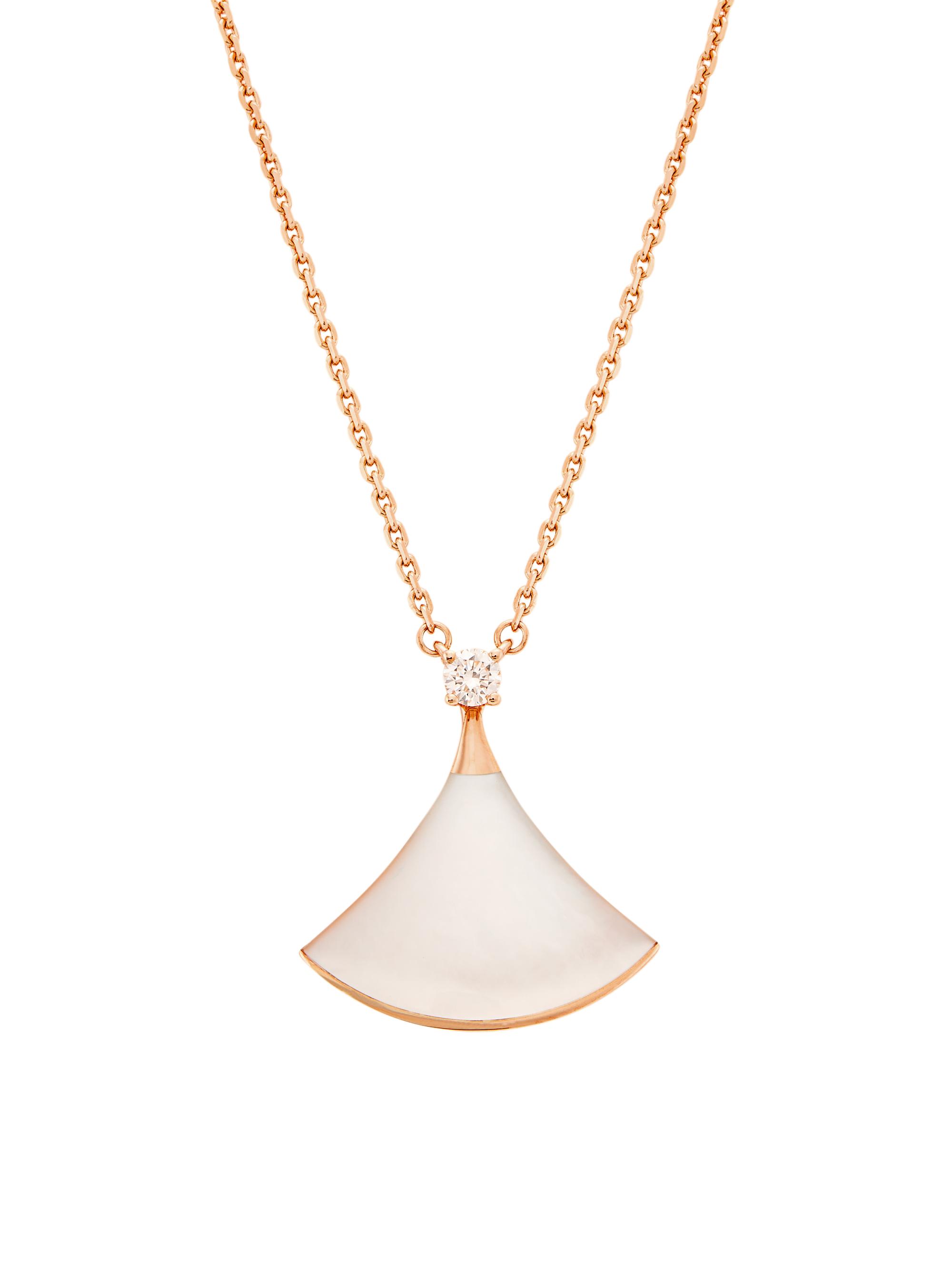 BVLGARI Women's Divas' Dream 18K Rose Gold, Mother-Of-Pearl & 0.10 TCW Diamond Pendant Necklace - Pink Gold