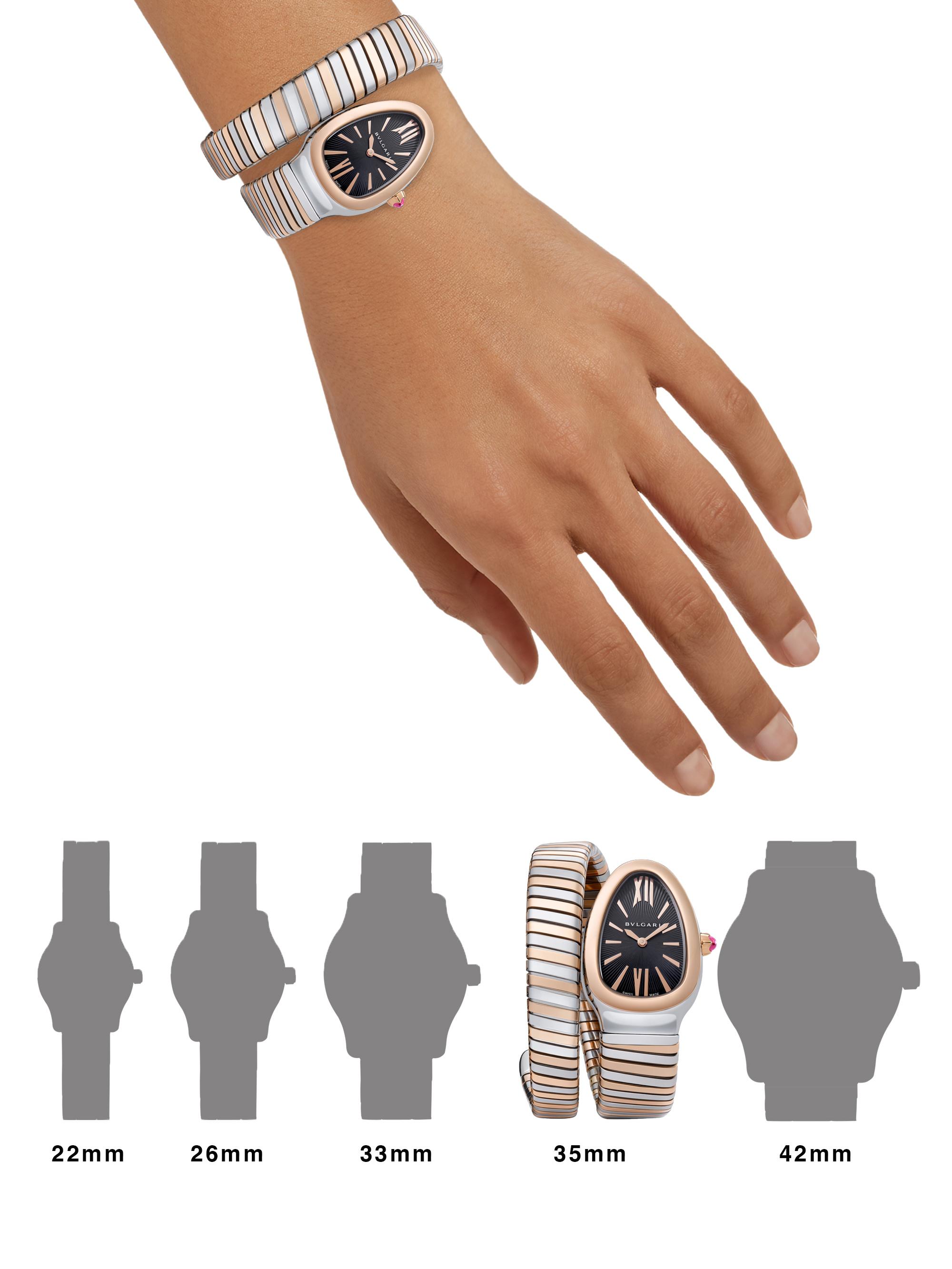 BVLGARI Serpenti Tubogas Rose Gold & Stainless Steel Single Twist