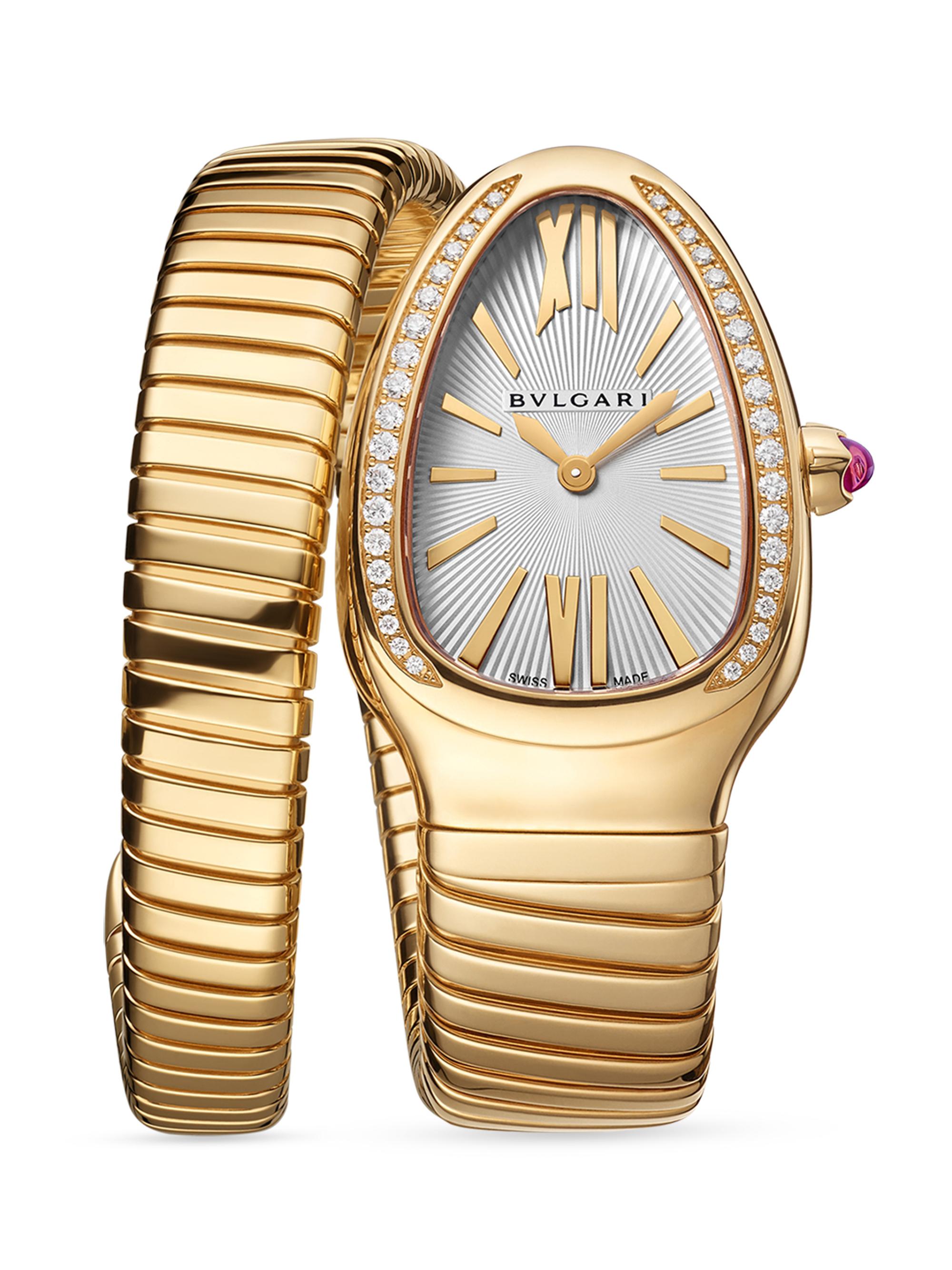 BVLGARI Women's Serpenti Tubogas Yellow Gold & Diamond Single Twist Watch - Gold
