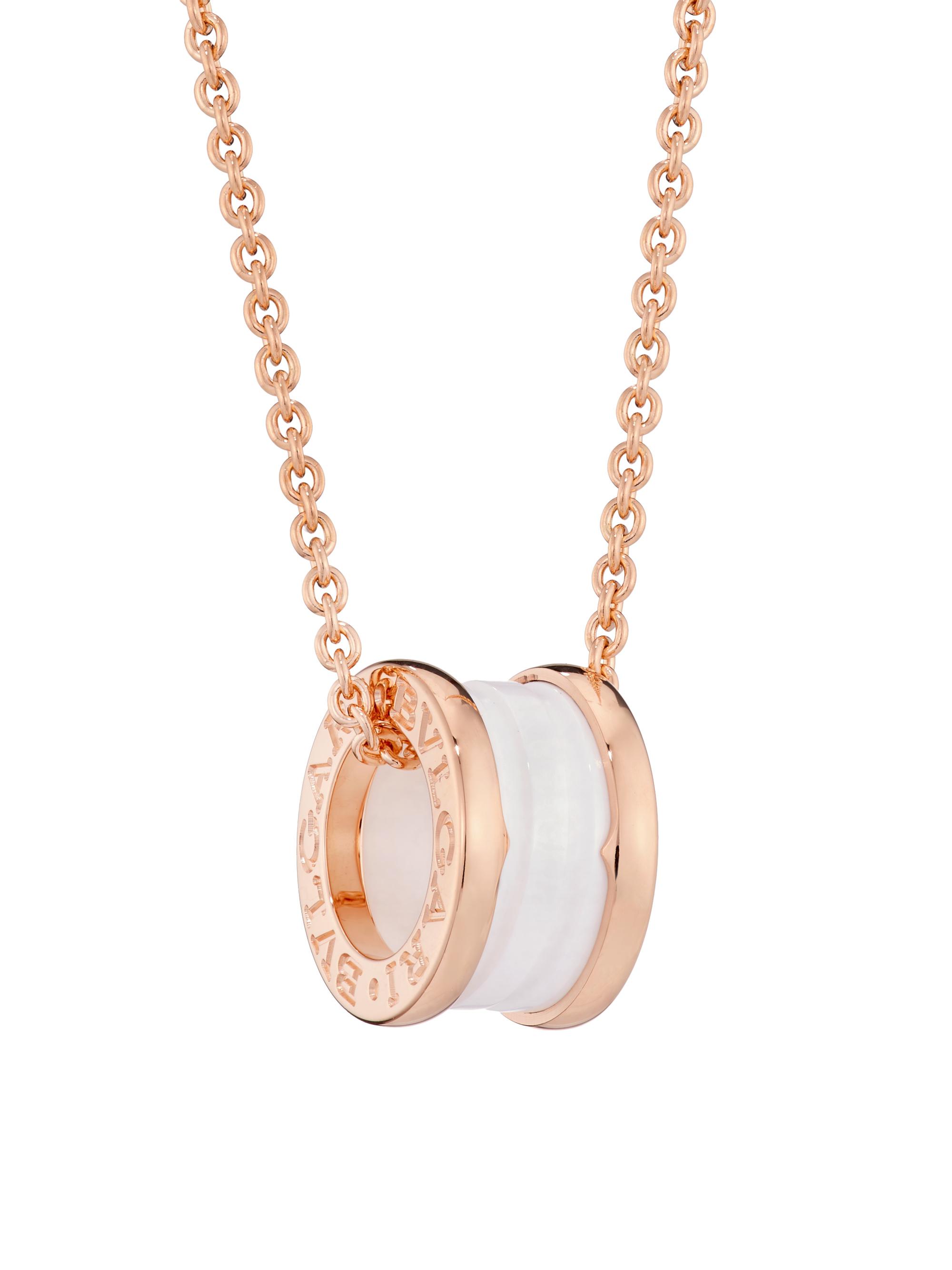 BVLGARI Women's B. zero1 18K Rose Gold & Ceramic Pendant Necklace - Rose Gold