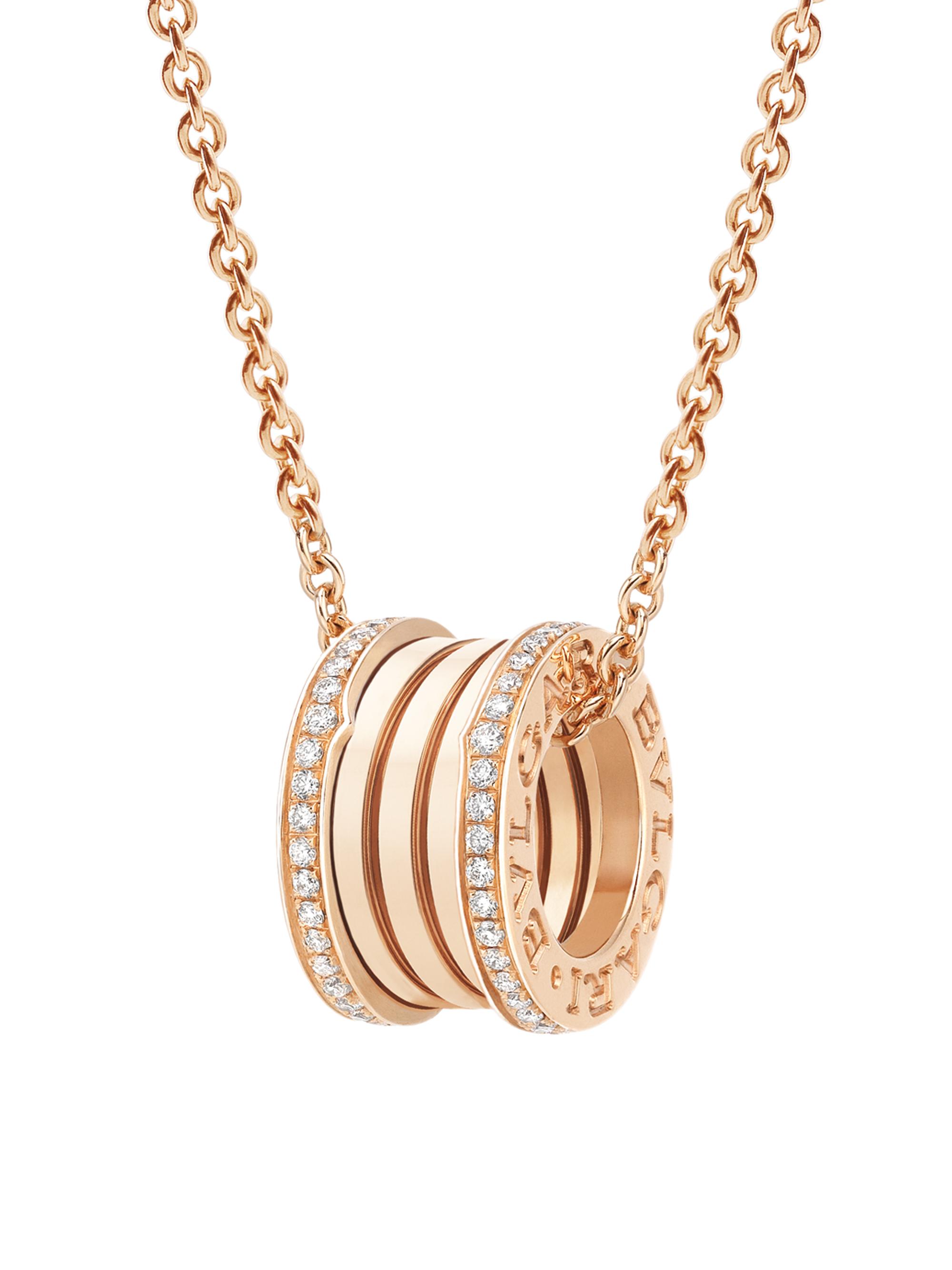 BVLGARI Women's B. zero1 18K Rose Gold & Diamond Pendant Necklace - Pink Gold
