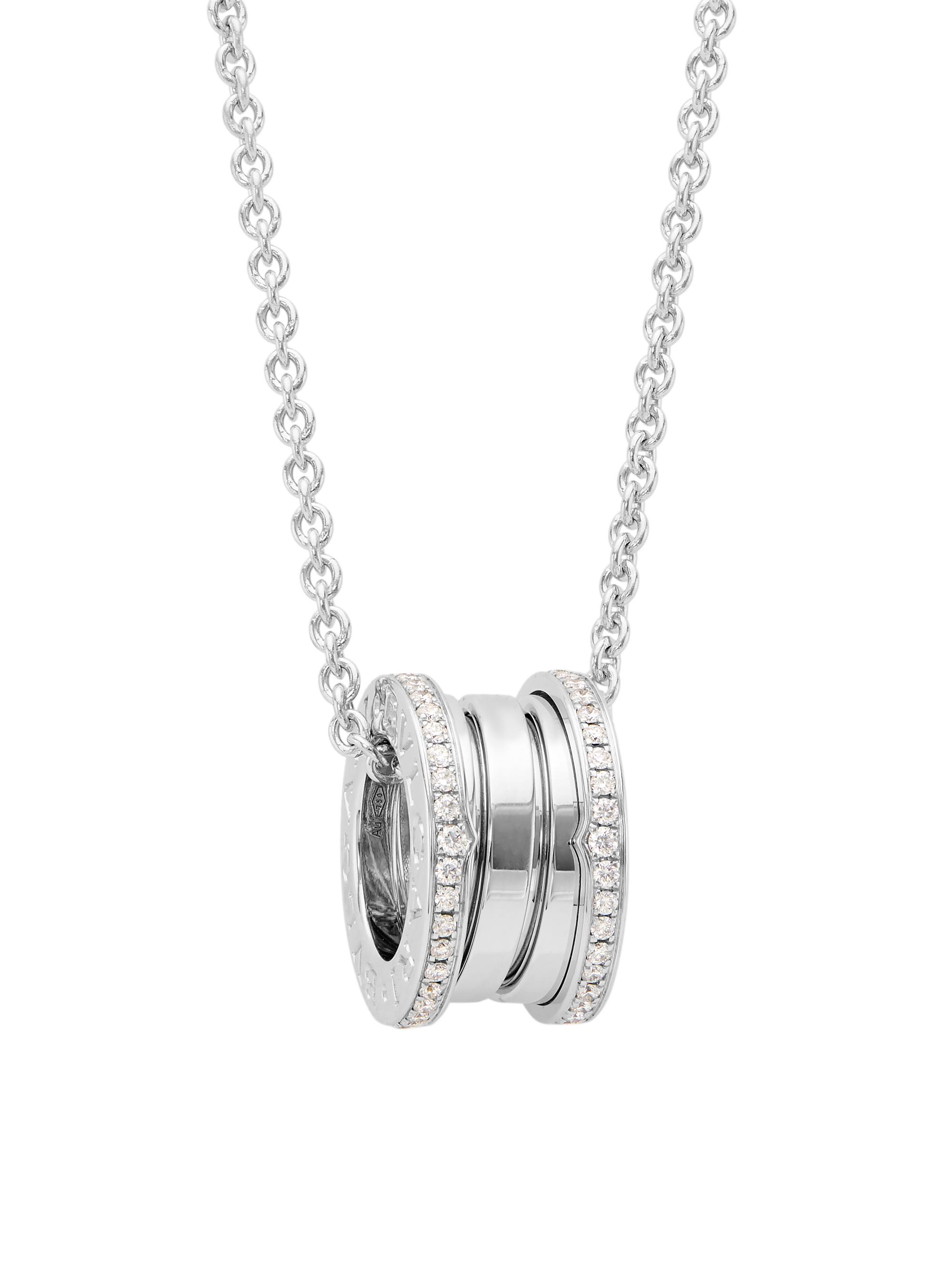 BVLGARI Women's B. zero1 18K White Gold & Diamond Pendant Necklace - White Gold