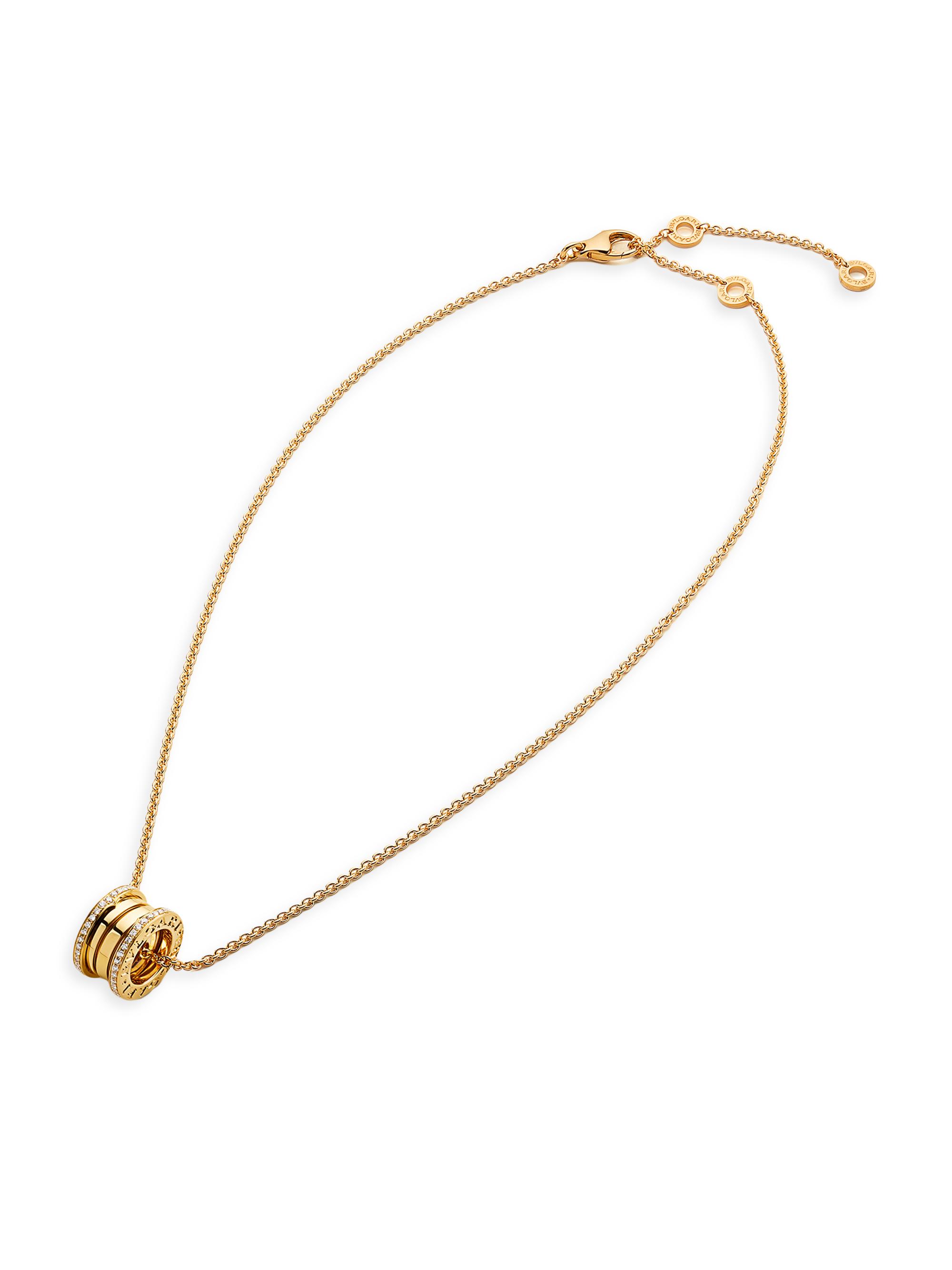 BVLGARI Women's B. Zero1 18K Yellow Gold & 0.41 TCW Diamond Pendant Necklace - Yellow Gold