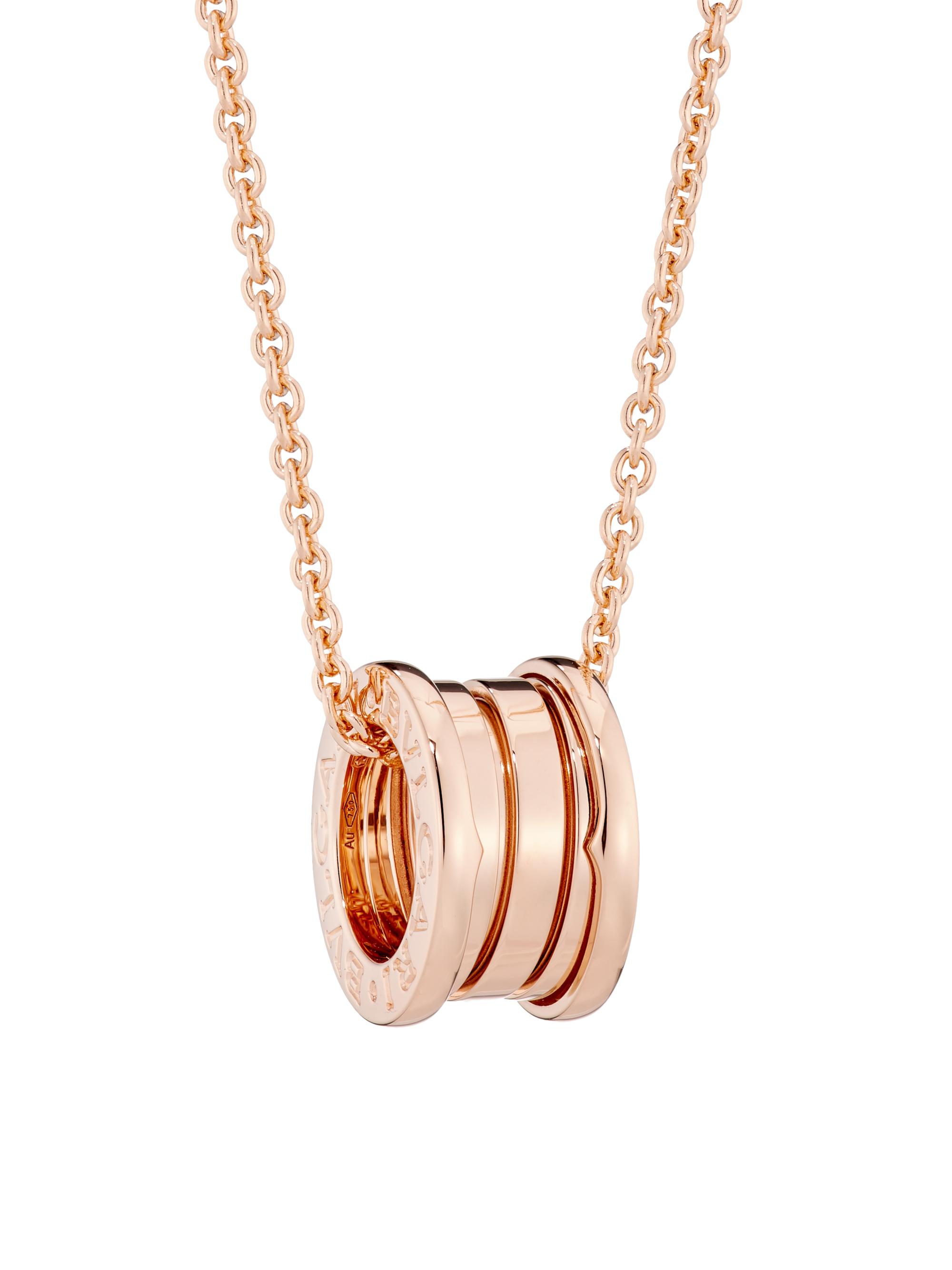 BVLGARI Women's B. zero1 18K Gold  Spiral Pendant Necklace - Rose Gold