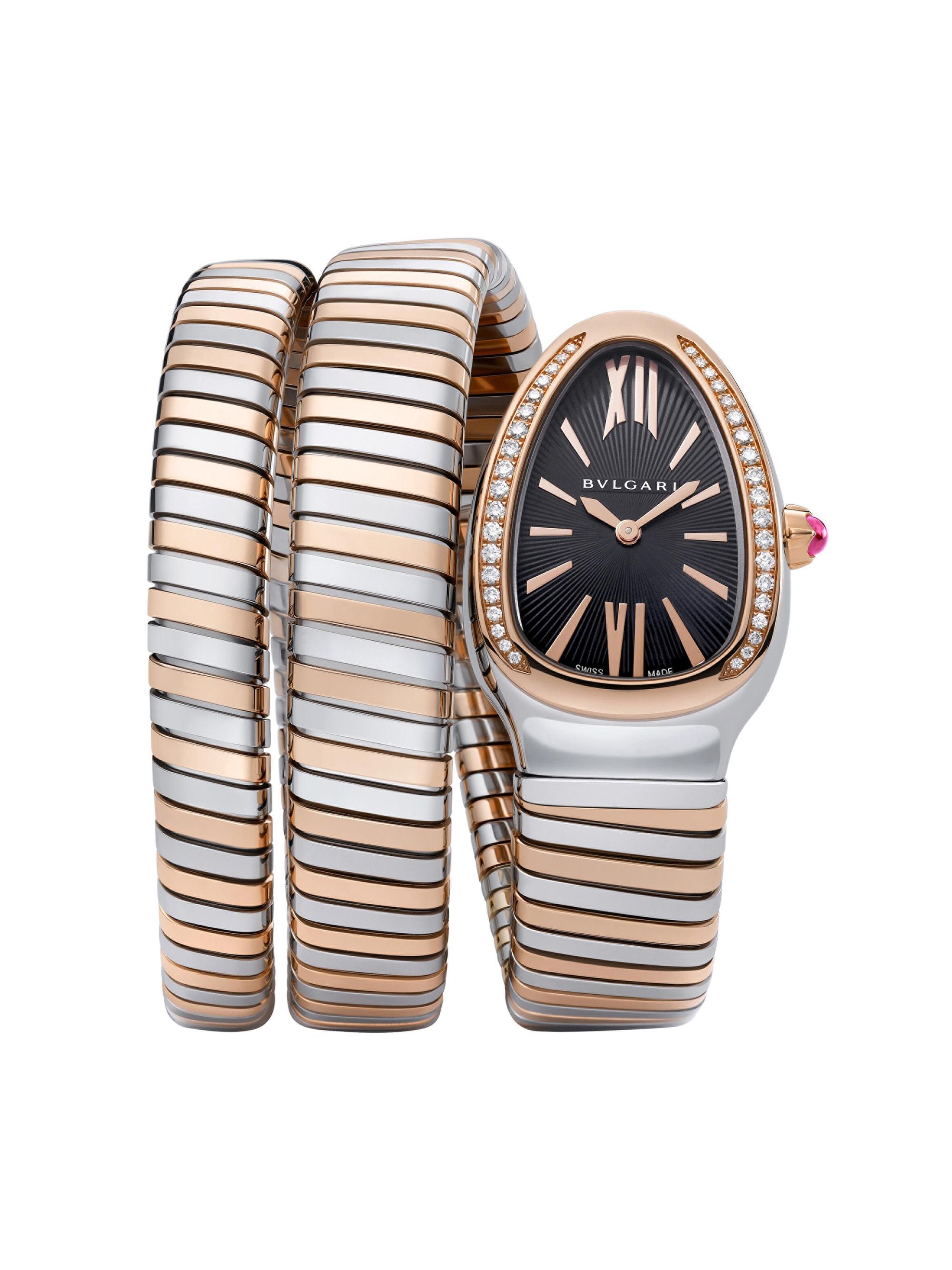 BVLGARI Serpenti Tubogas Rose Gold, Stainless Steel Diamond