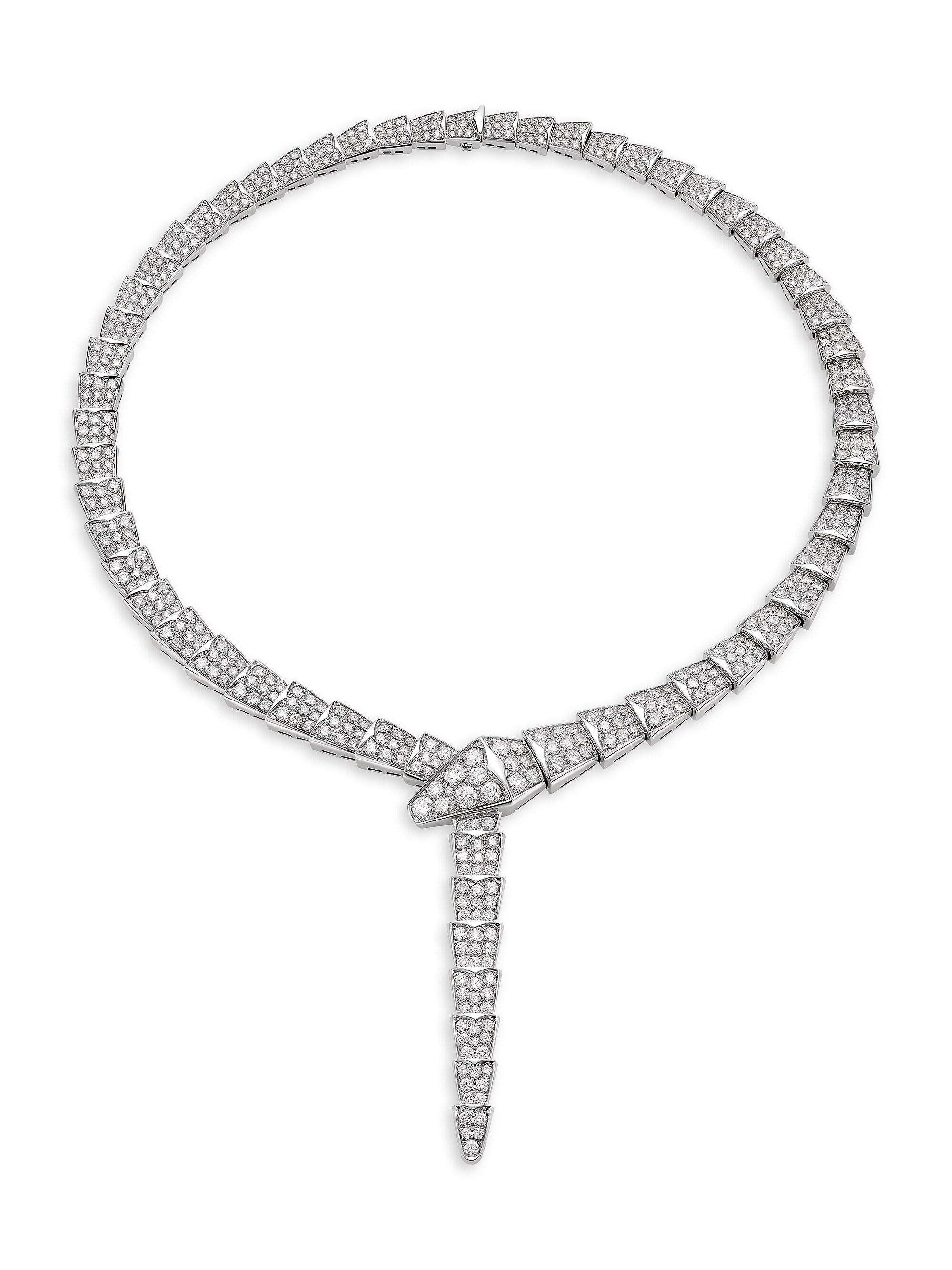 Serpenti Viper White Gold & Pavè Diamond Necklace
