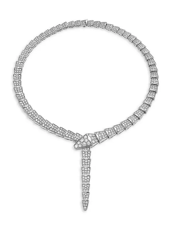 Serpenti Viper White Gold & Pavè Diamond Necklace