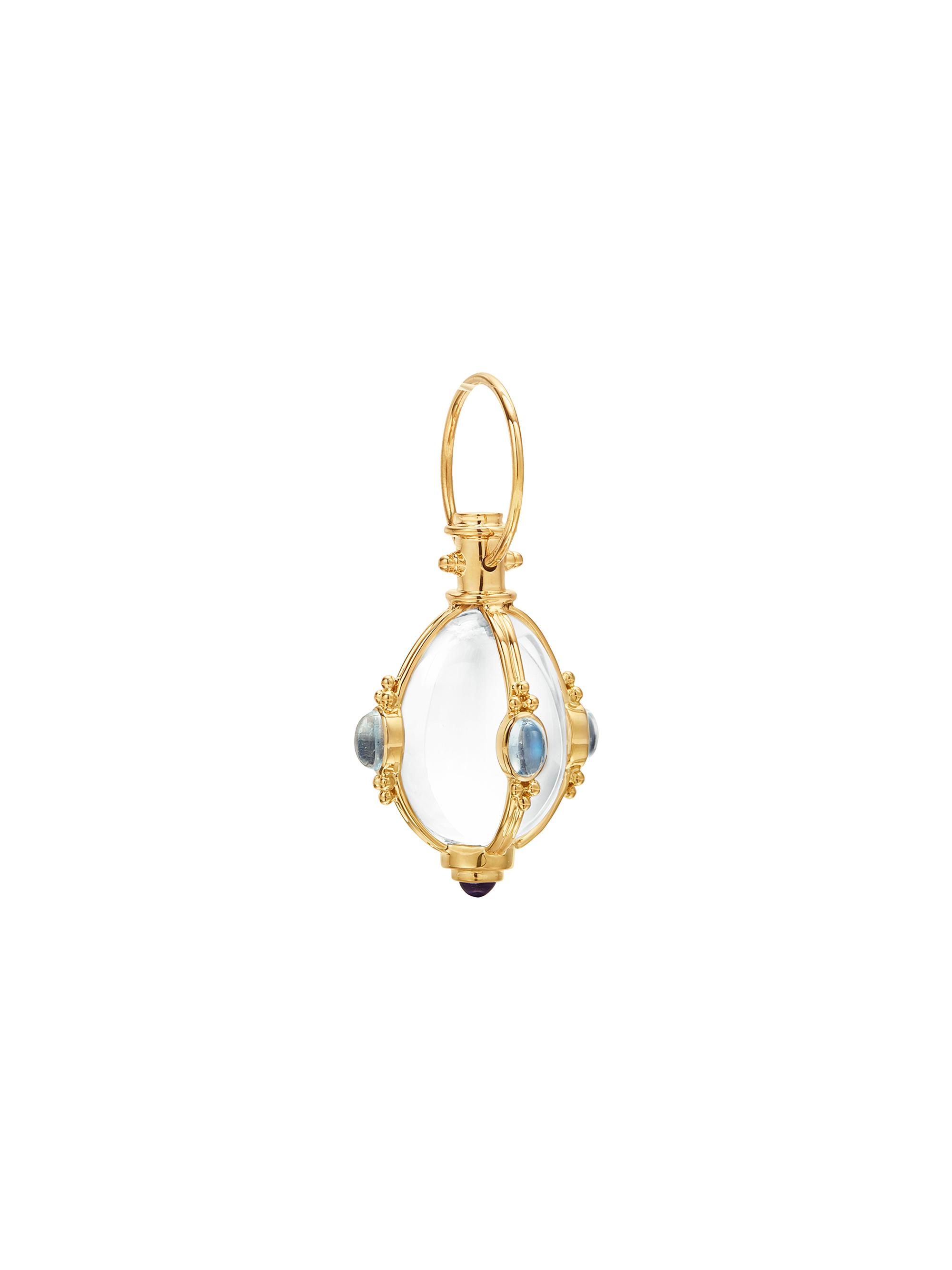 Temple St. Clair Women's Florence86 Rock Crystal, Royal Blue Moonstone & 18K Yellow Gold Charm - Yellow Gold