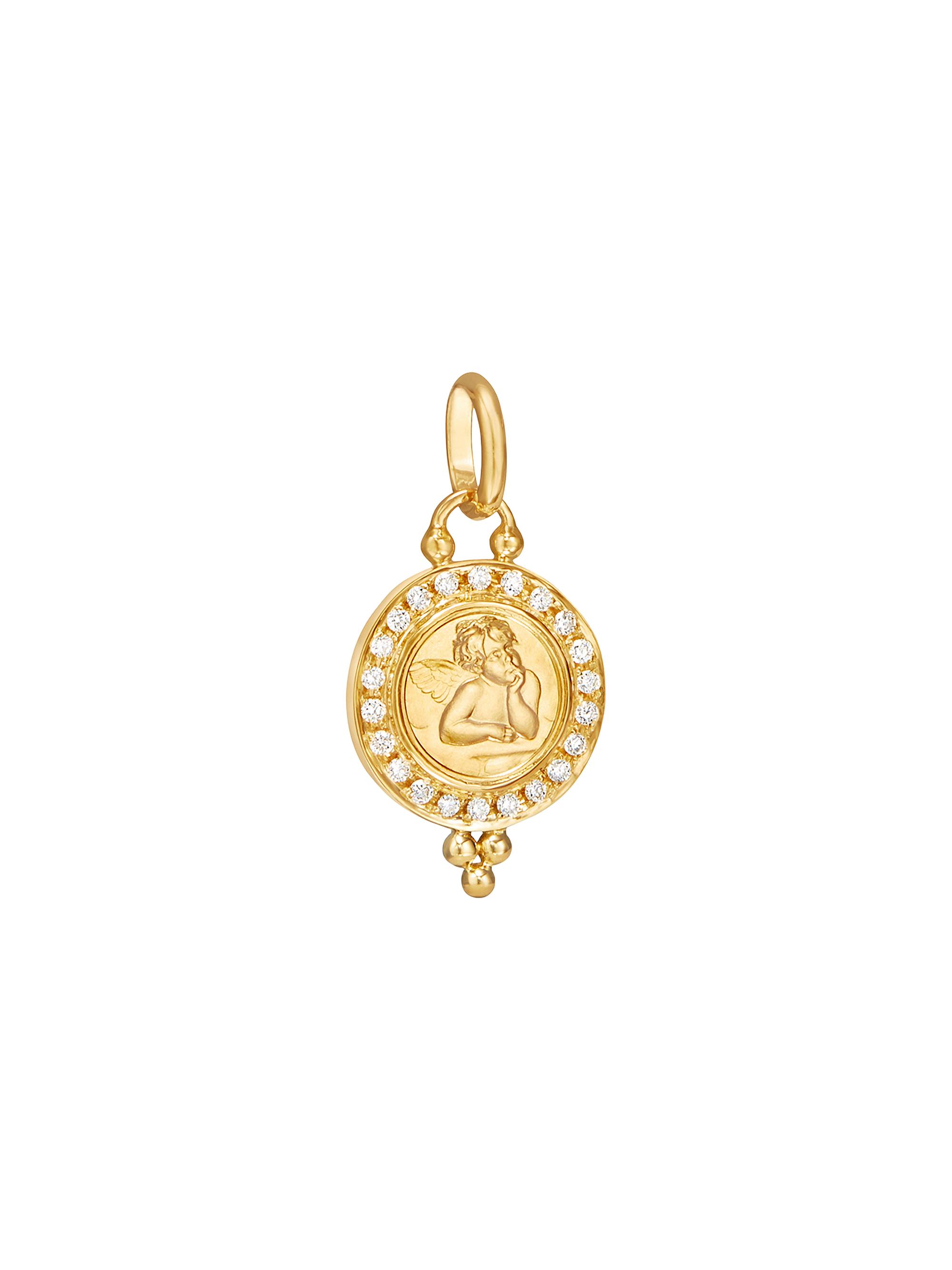 Temple St. Clair Women's Florence86 Angels Pavé Diamond & 18K Yellow Gold Pendant - Yellow Gold
