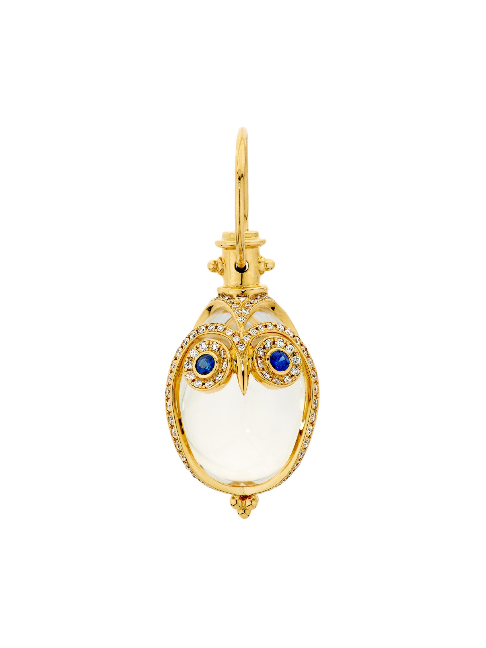 Temple St. Clair Women's Florence86 FJ 18K Yellow Gold & Multi-Gemstone Owl Amulet - Yellow Gold