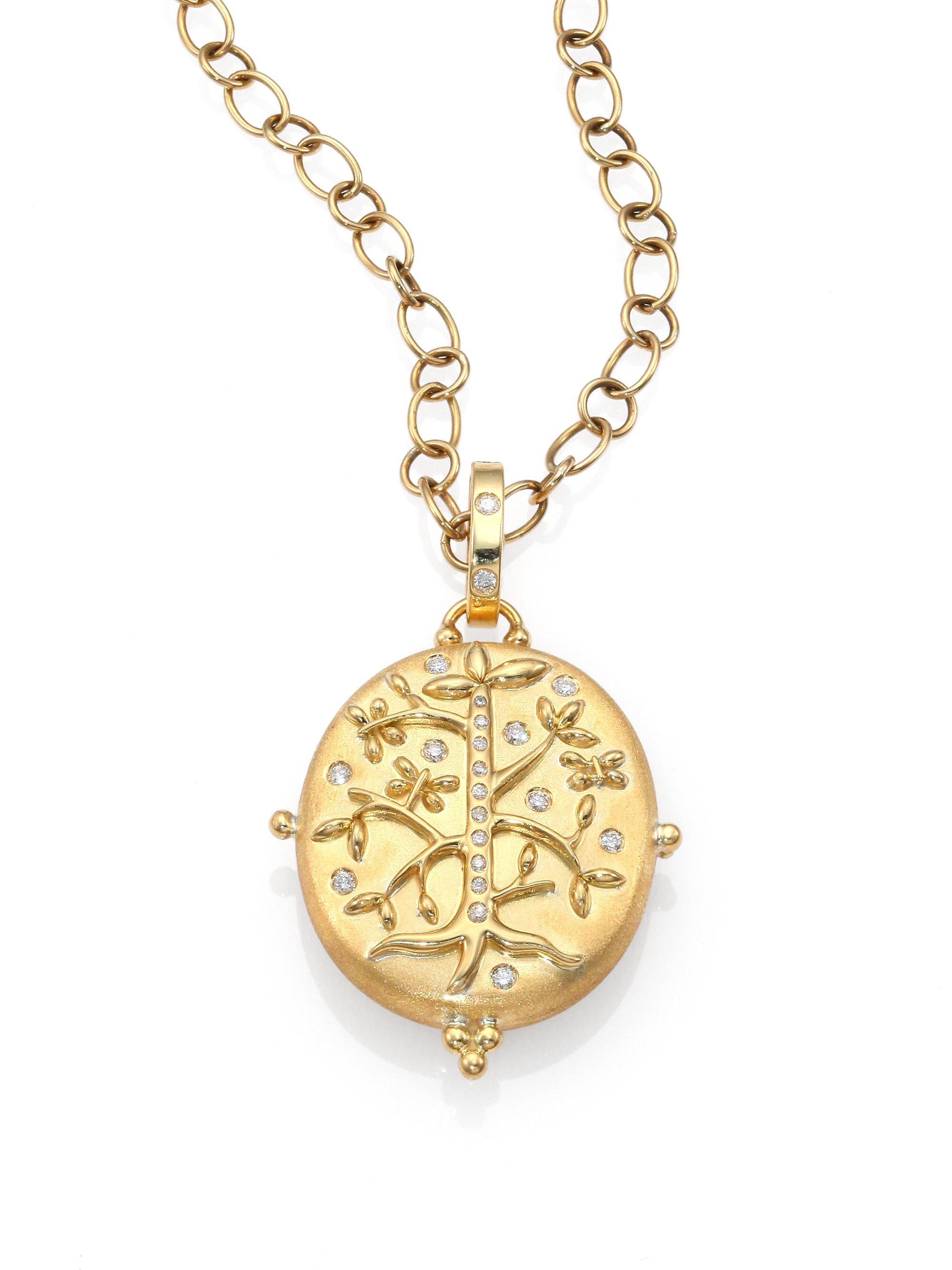 Temple St. Clair Women's Tree Of Life Diamond & 18K Yellow Gold Locket - Gold