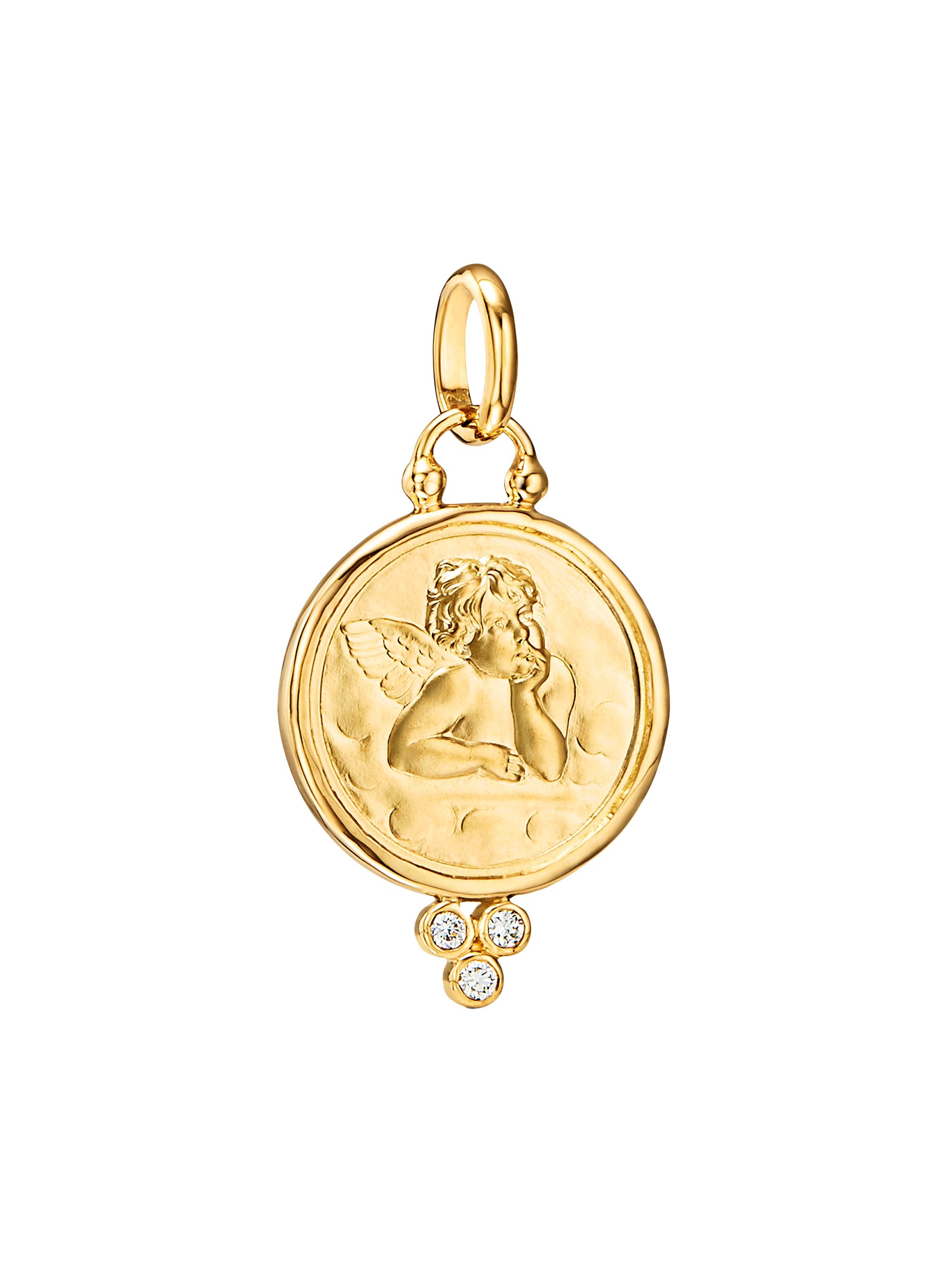 Temple St. Clair Women's Florence86 18K Yellow Gold & 0.08 TCW Diamond Angel Pendant - Yellow Gold