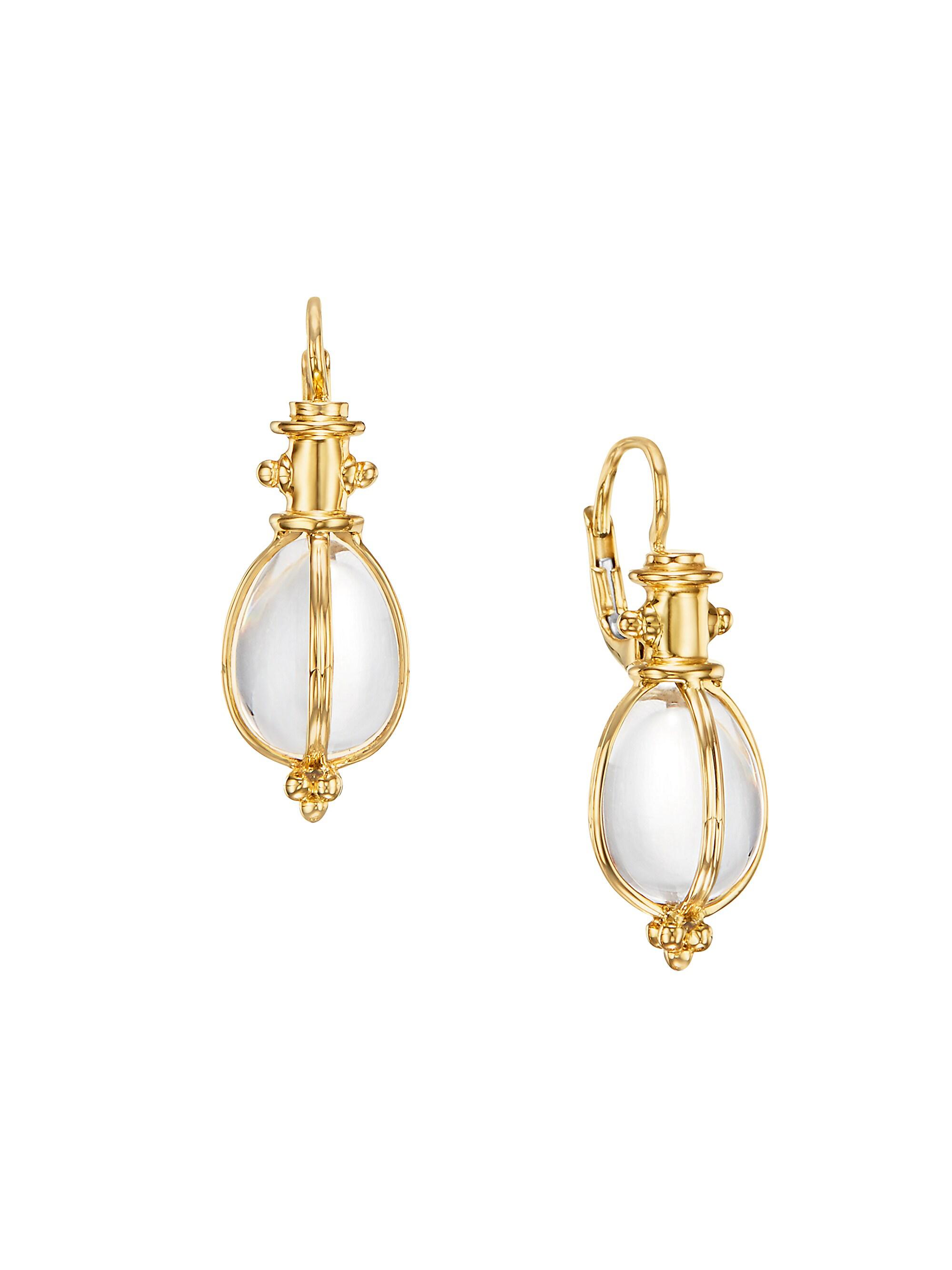 Temple St. Clair Women's Florence86 Rock Crystal & 18K Yellow Gold Amulet Drop Earrings - Crystal