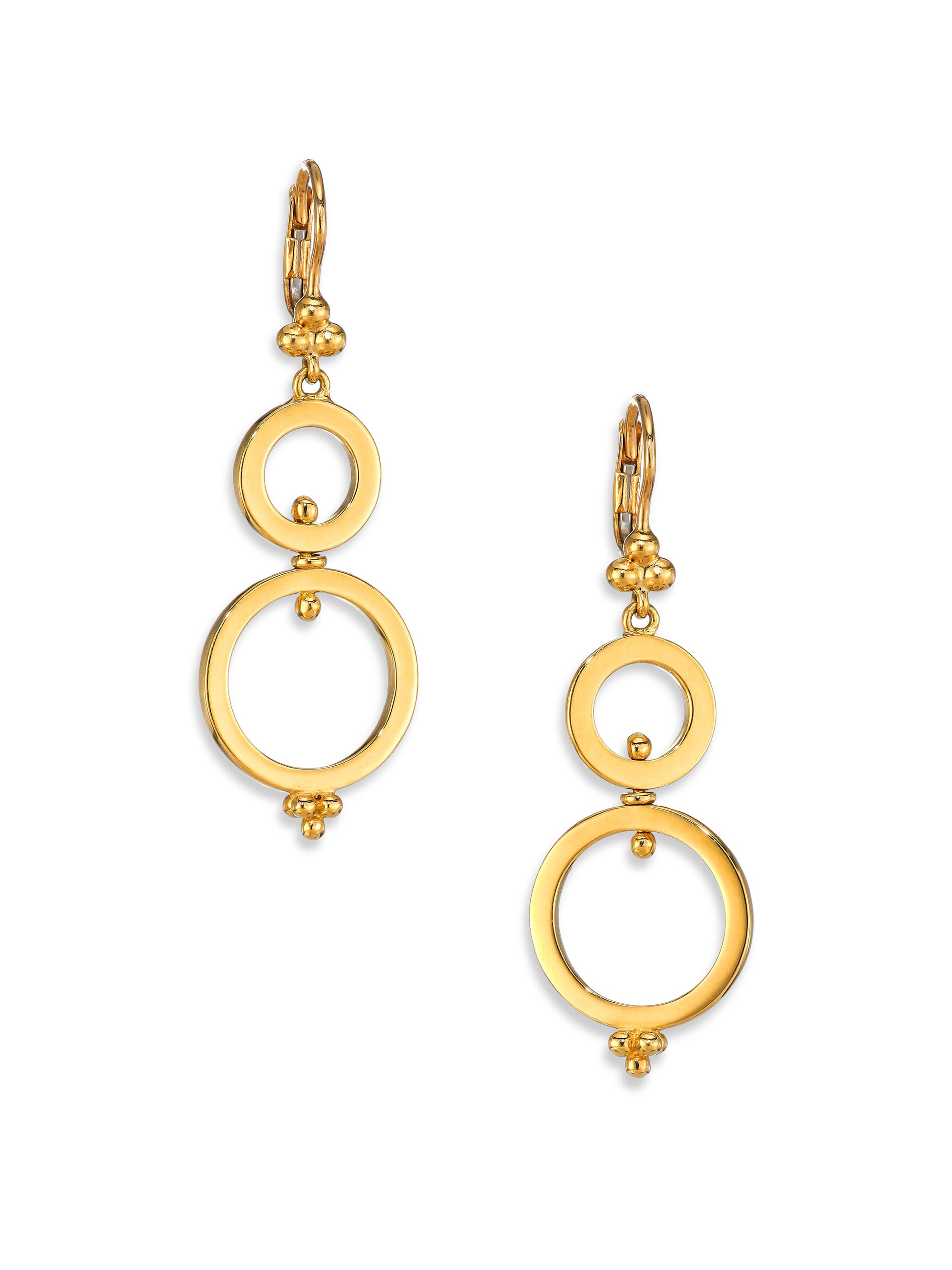 Temple St. Clair Women's 18K Yellow Gold Double Ring-Spin Drop Earrings - Yellow Gold