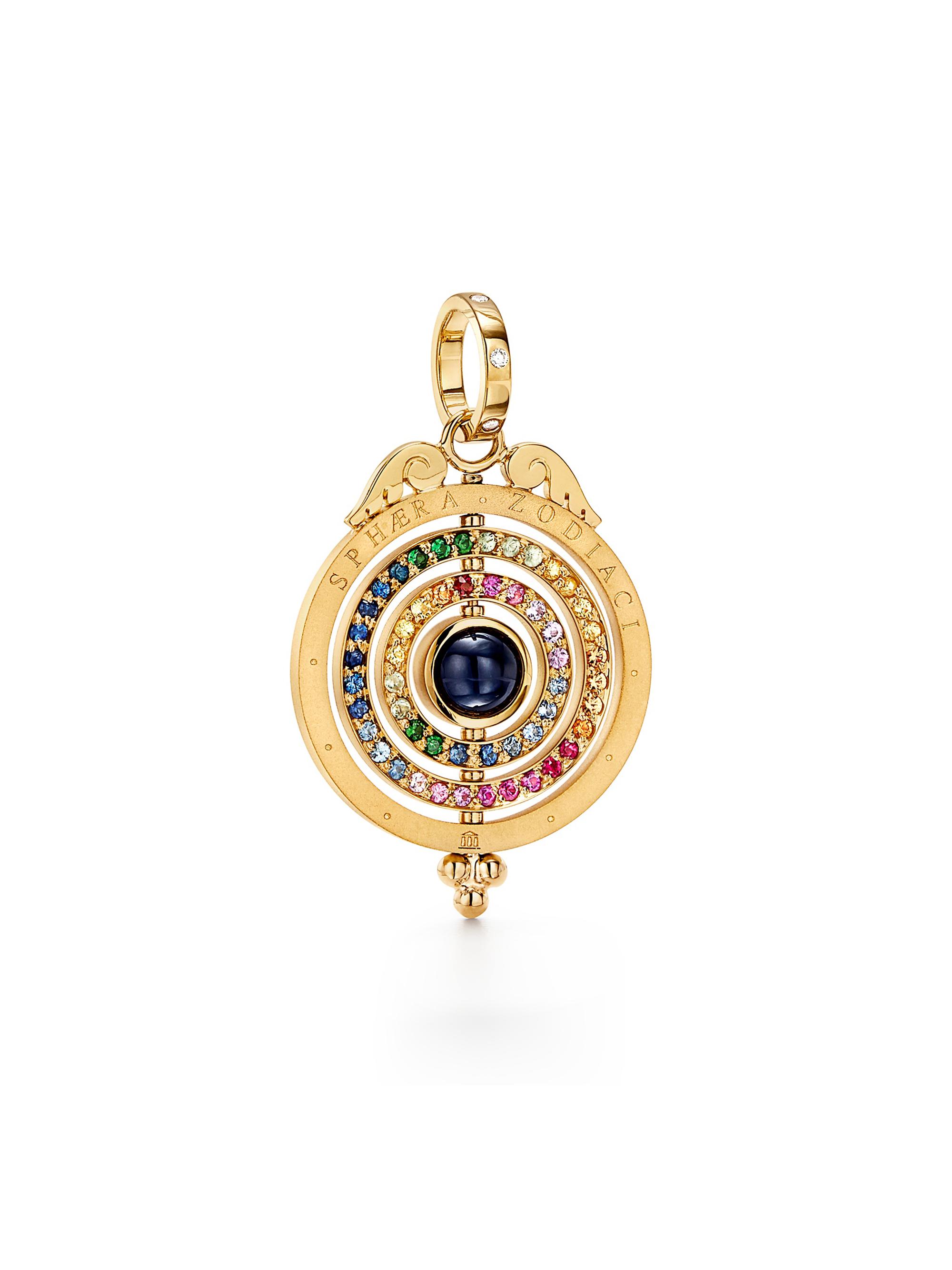 Temple St. Clair Women's Triple Orbit 18K Yellow Gold, Sapphire & 0.14 TCW Diamond Pendant - Yellow Gold