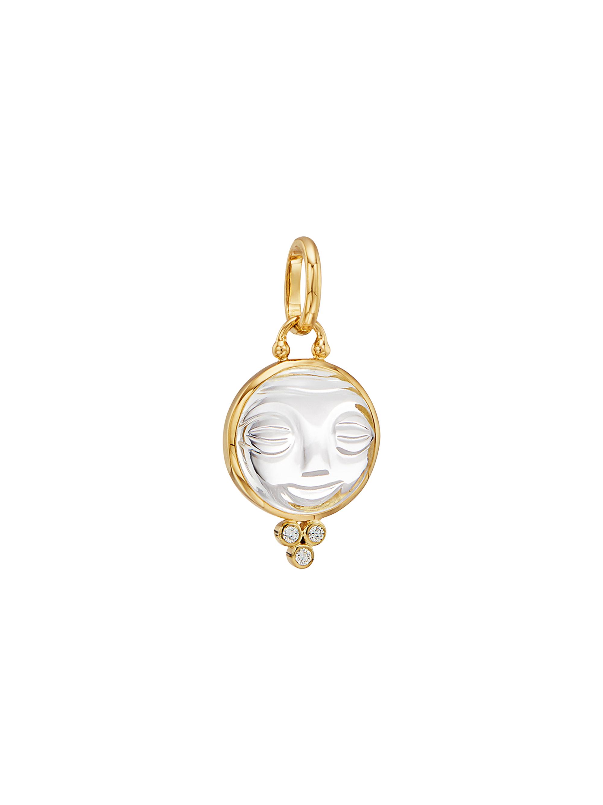 Temple St. Clair Women's Celestial Rock Crystal, Diamond & 18K Yellow Gold  Moonface Pendant - Gold