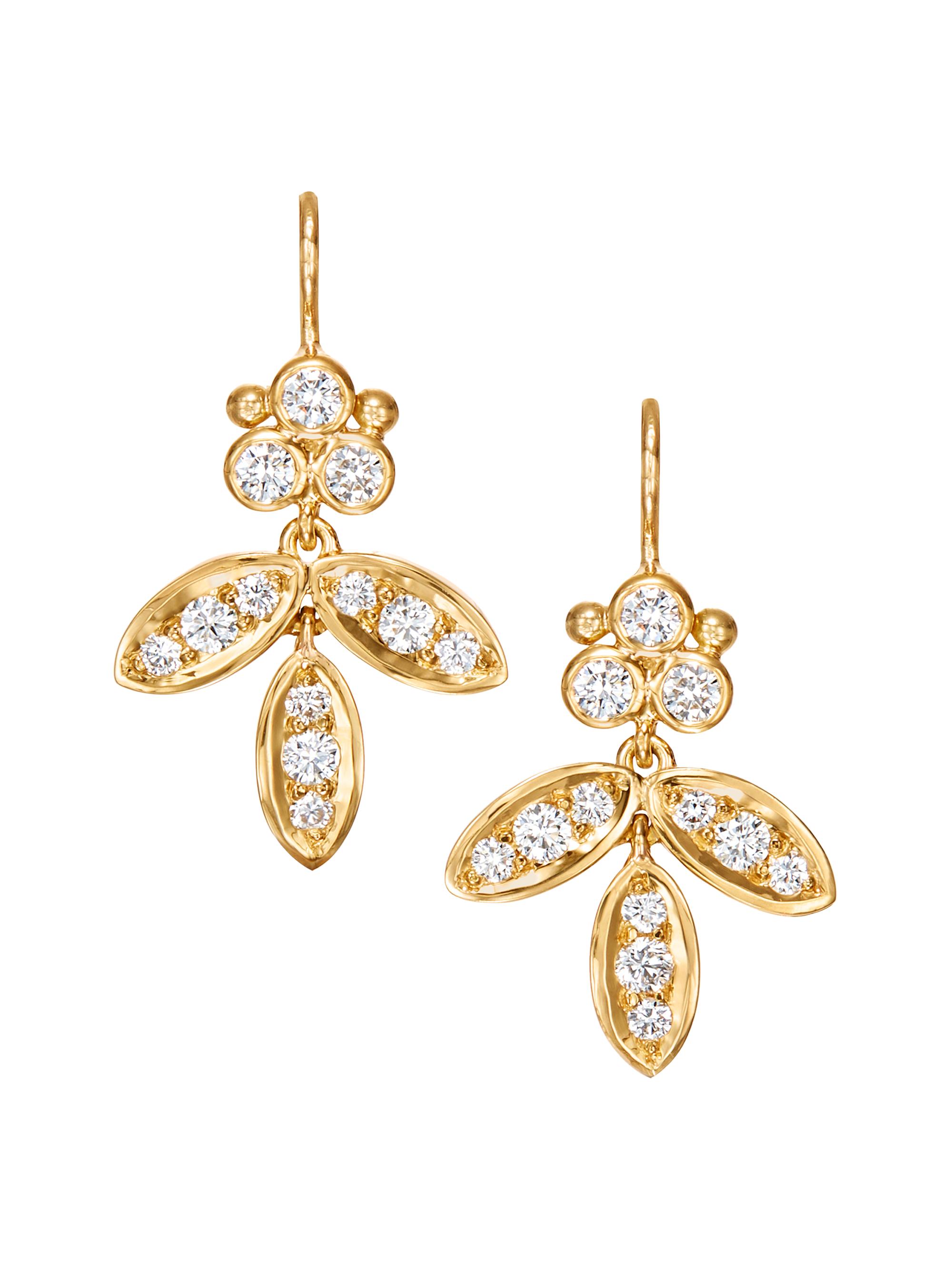 Temple St. Clair Women's Foglia Diamond & 18K Yellow Gold Earrings - Yellow Gold